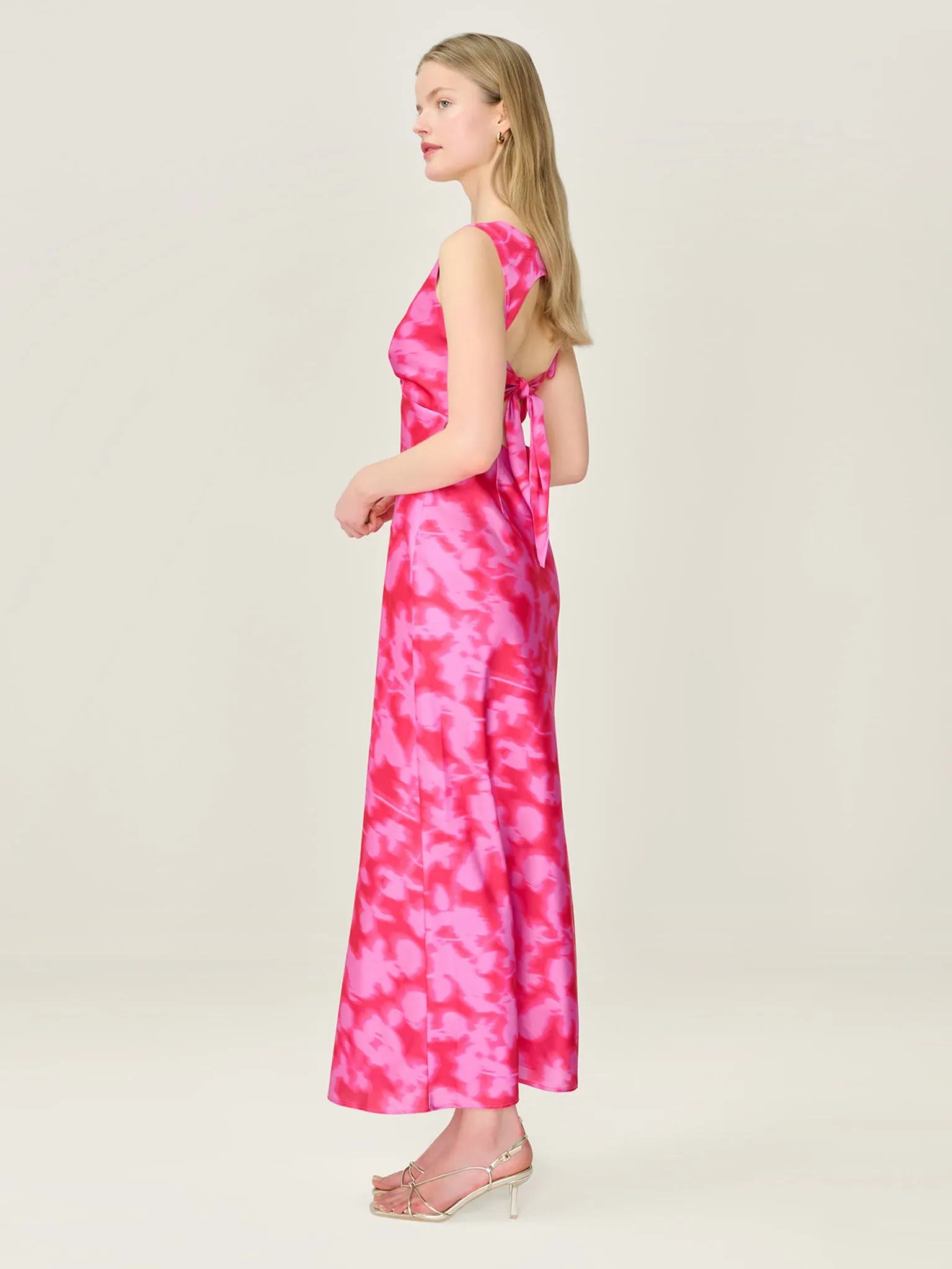 Nova Dress in Blurred Floral Magenta sold by Omnes product image thumbnail 4