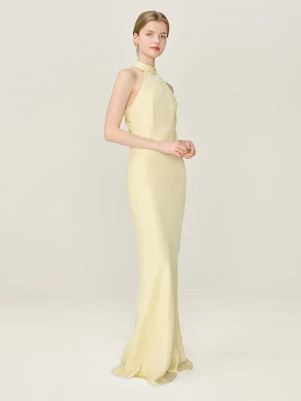 Milos Dress in Double Cream made by Omnes