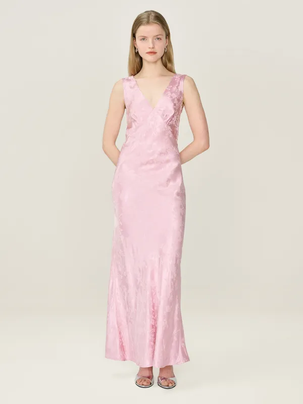 Iris Jacquard Dress in Bleached Mauve sold by Omnes