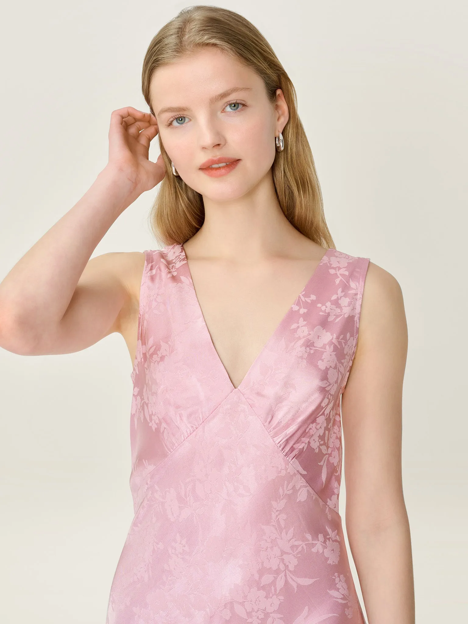 Iris Jacquard Dress in Bleached Mauve sold by Omnes product image thumbnail 2