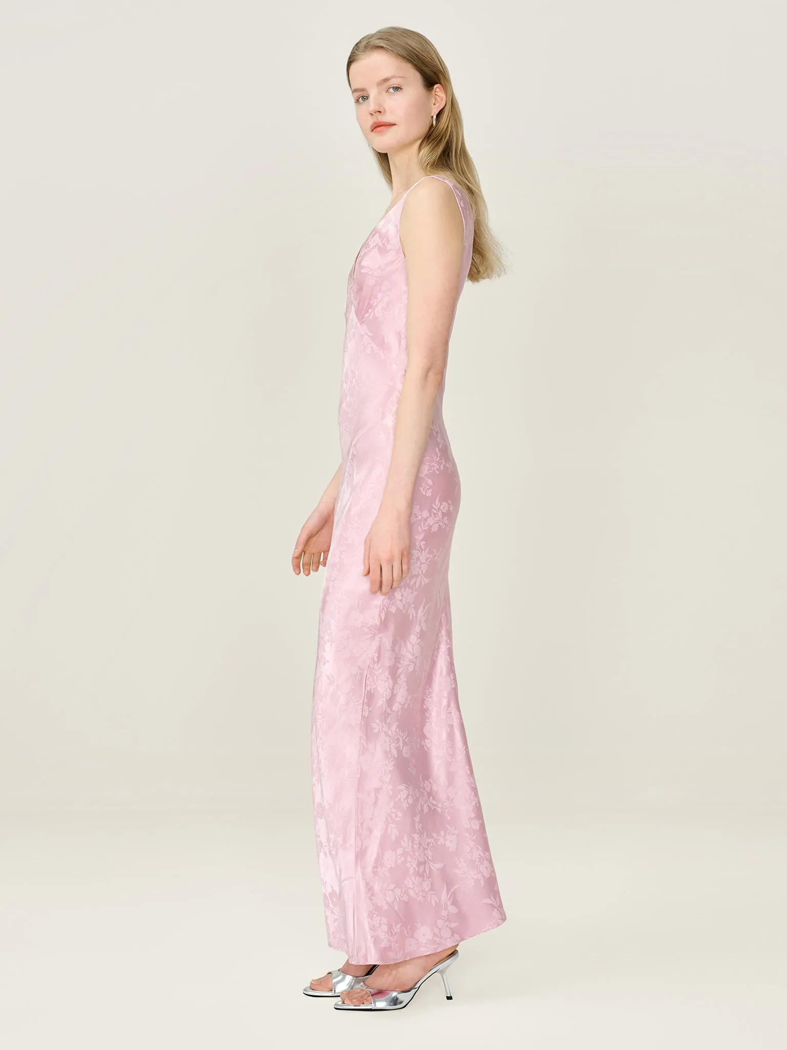 Iris Jacquard Dress in Bleached Mauve sold by Omnes product image thumbnail 3