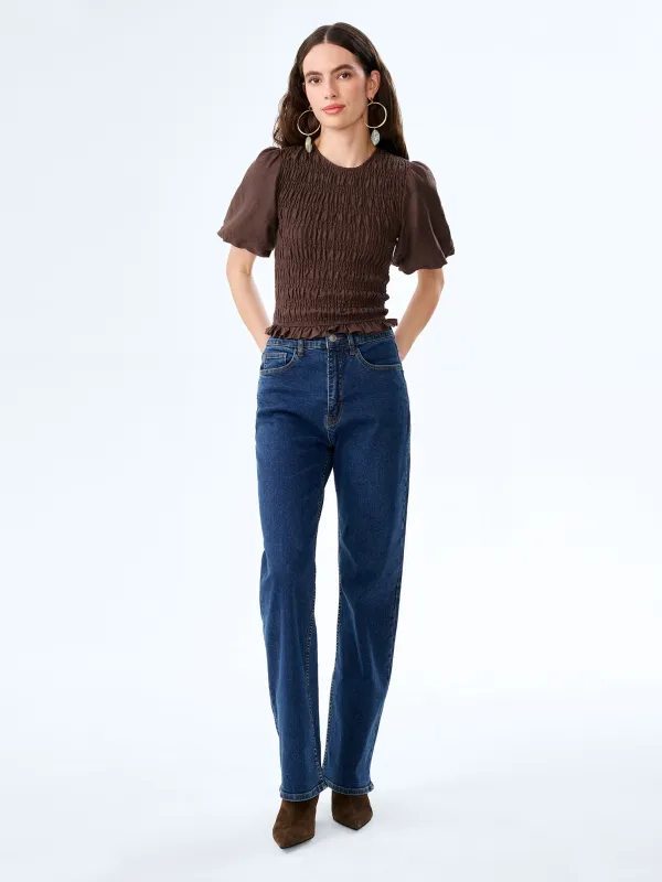 Nicolla Top in Chocolate made by Omnes