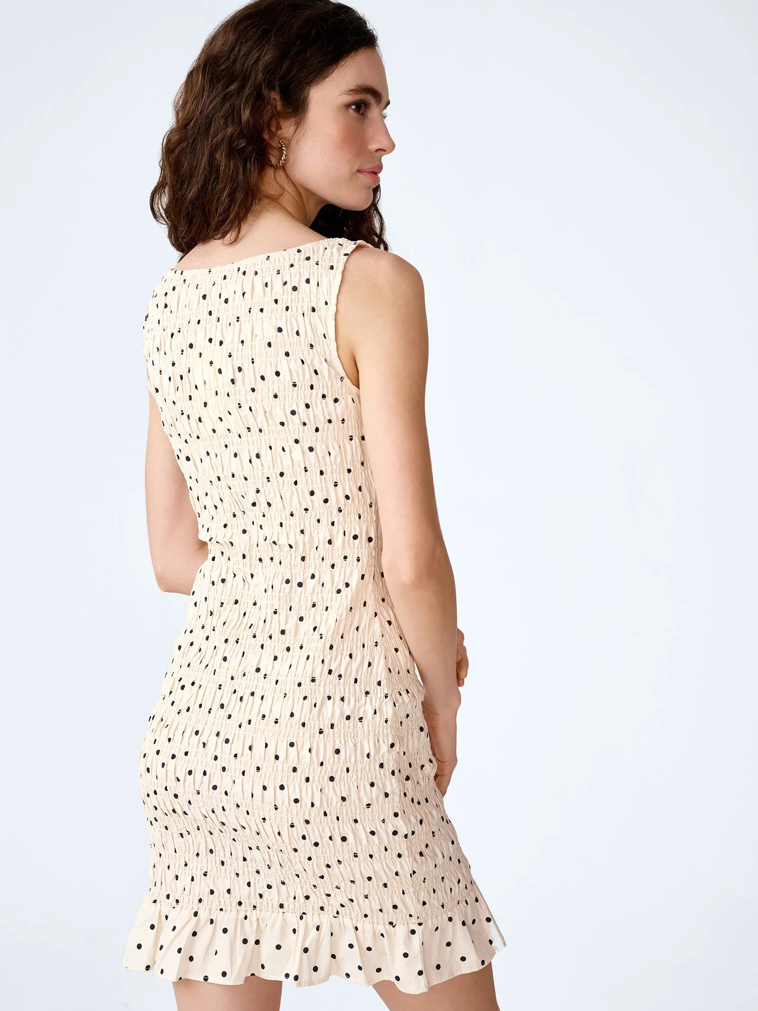Luann Dress in White Polka Dot sold by Omnes product image thumbnail 5