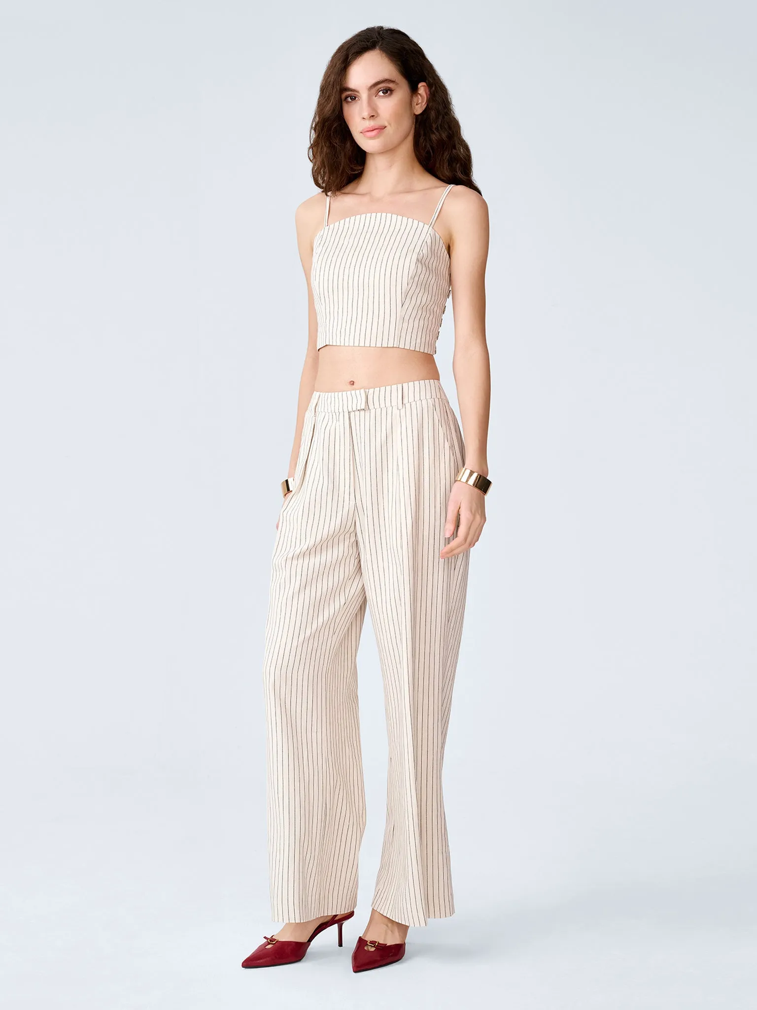 Pearl Trouser in Cream and Black Stripe sold by Omnes product image thumbnail 2