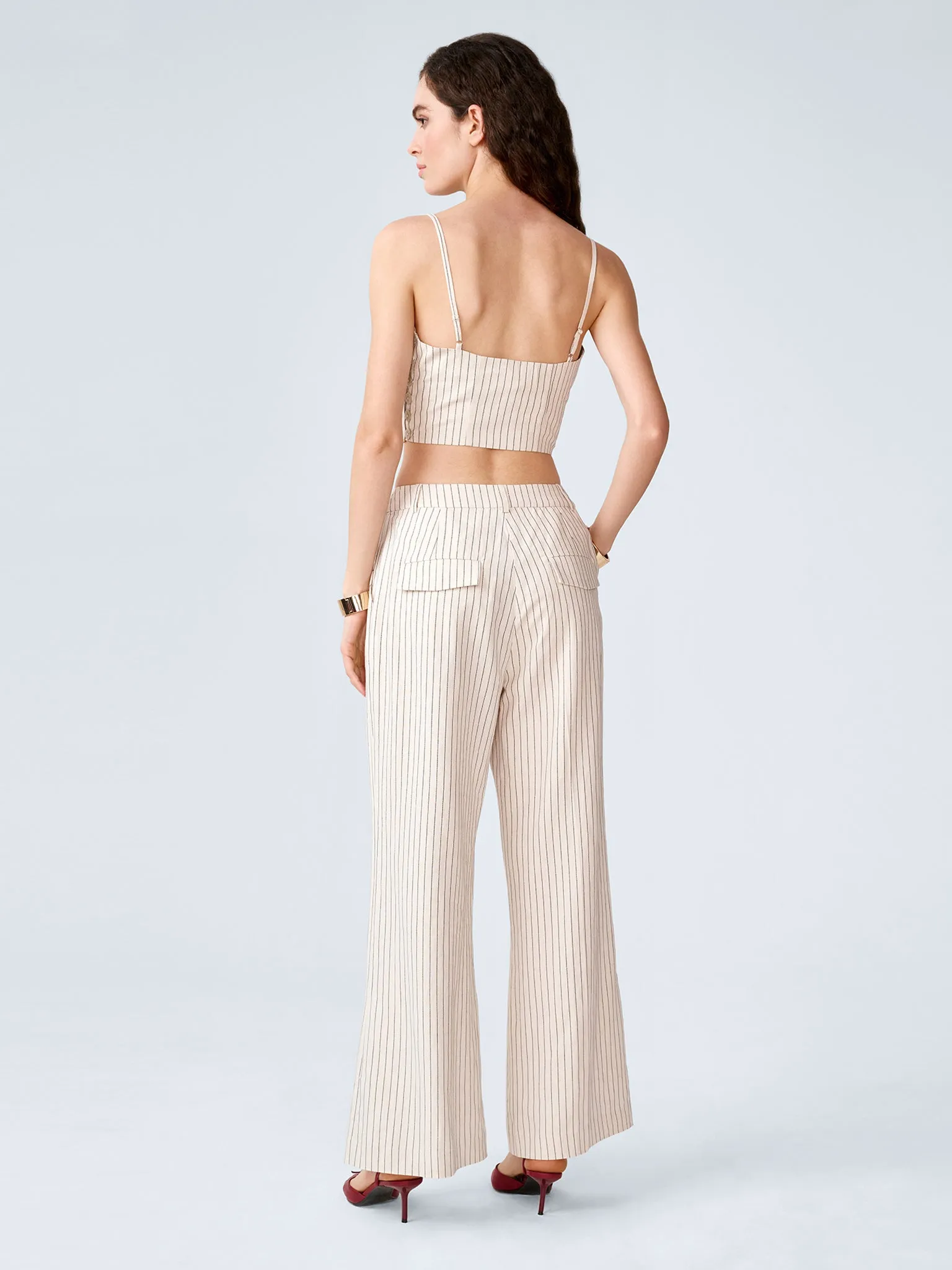 Pearl Trouser in Cream and Black Stripe sold by Omnes product image thumbnail 5