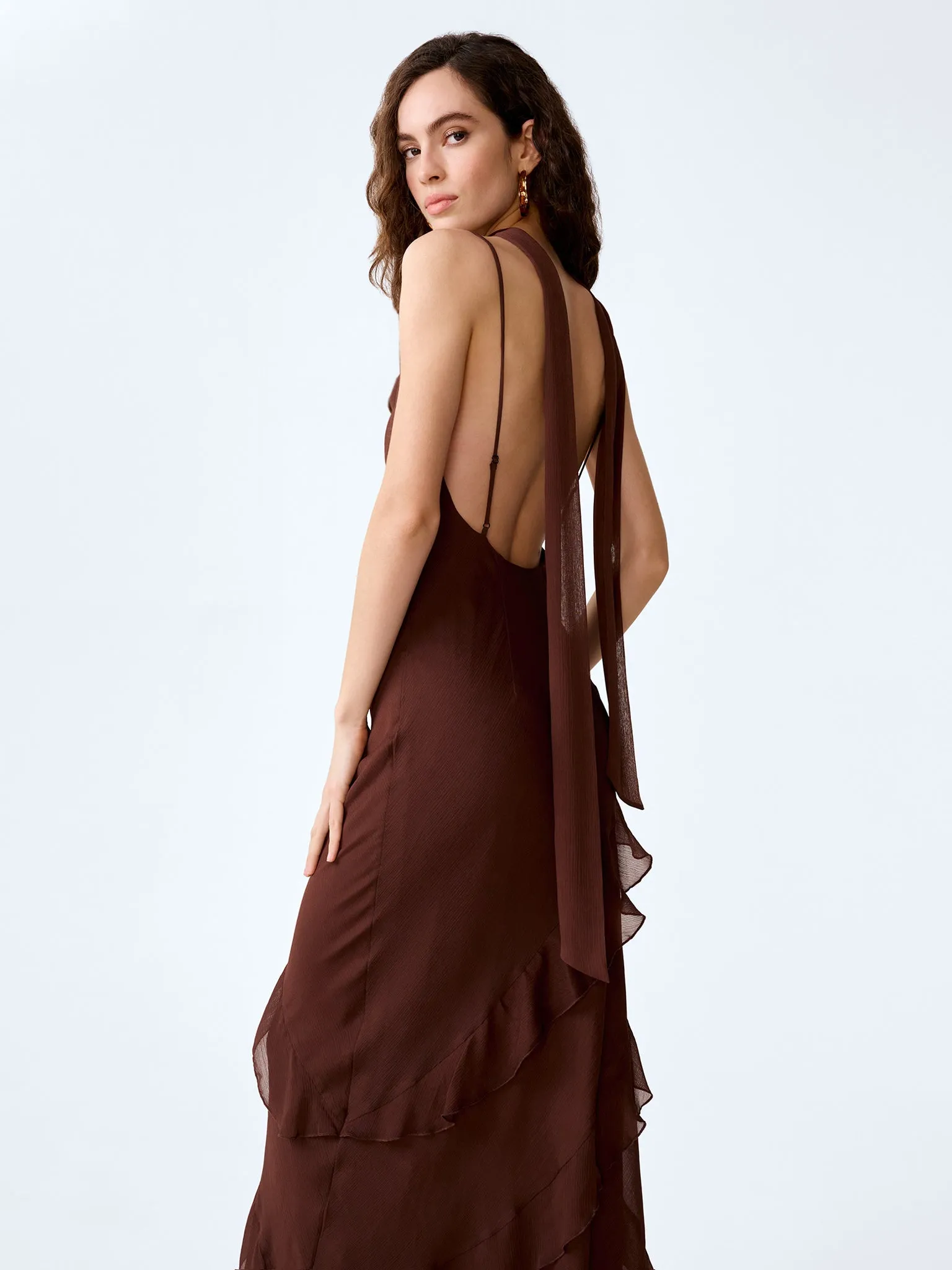 Taylor Dress in Chocolate sold by Omnes product image thumbnail 3