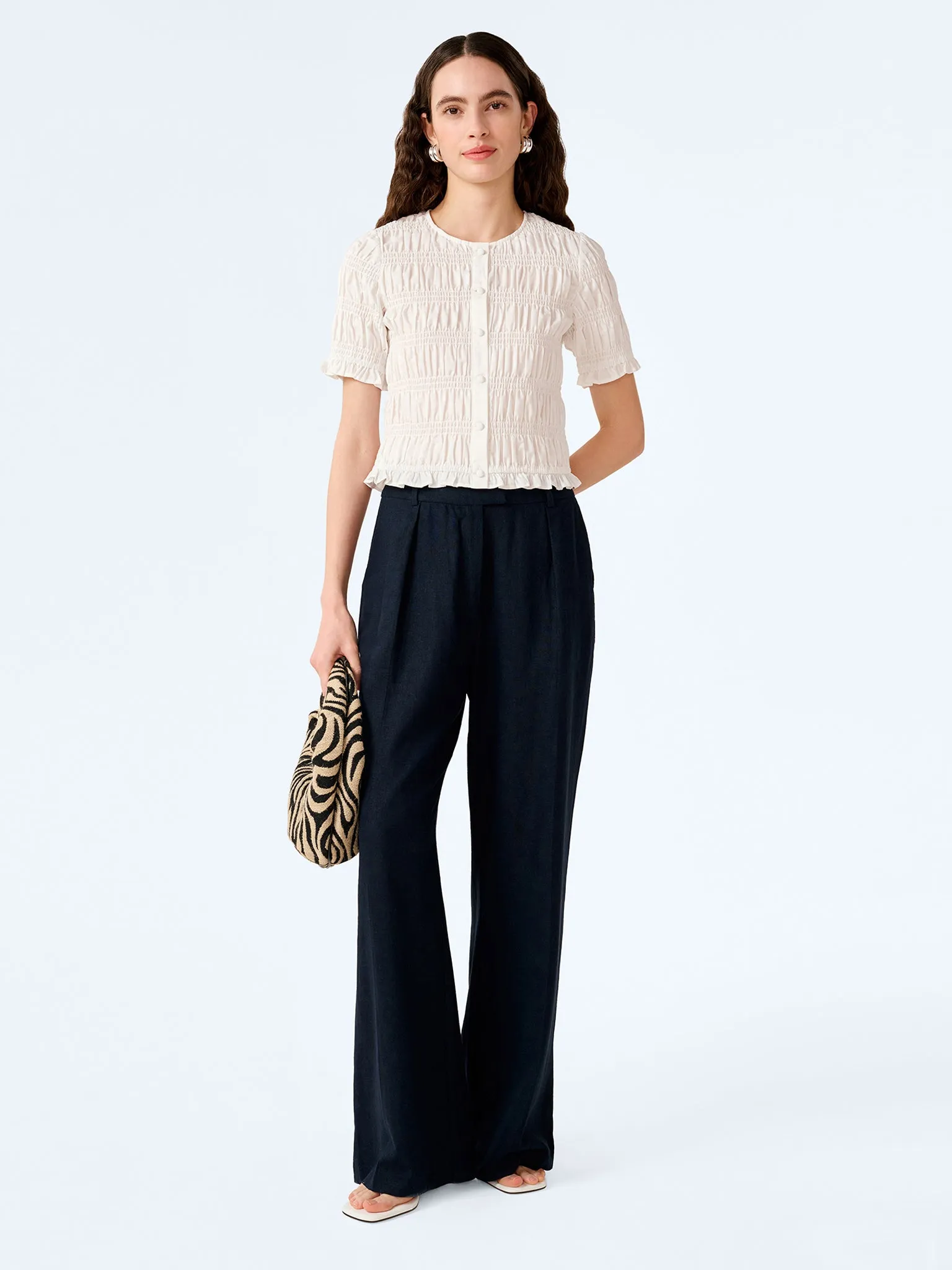 Pearl Trouser in Navy sold by Omnes