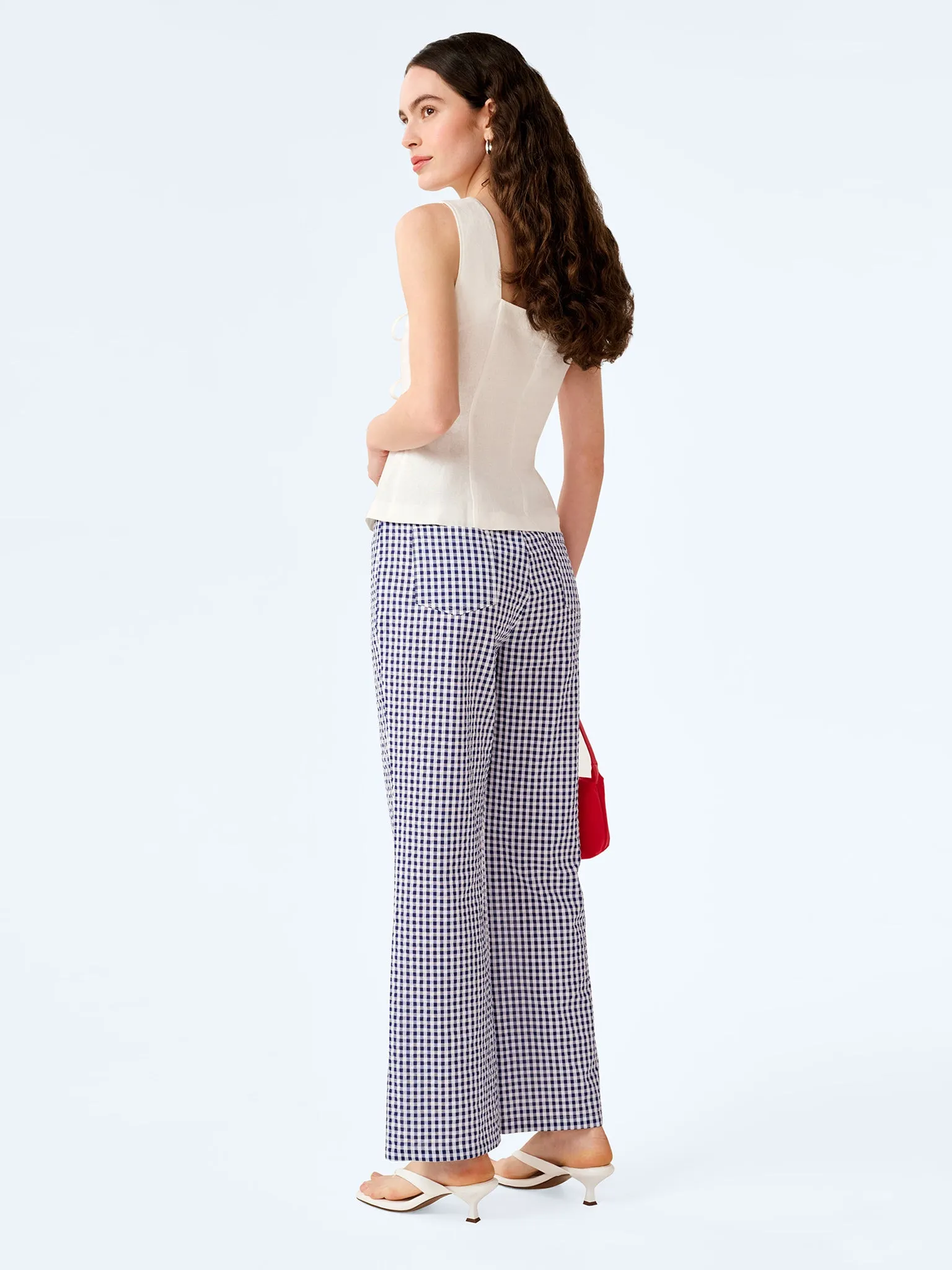 Elodie Trouser in Navy/Cream Gingham sold by Omnes product image thumbnail 5