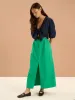 Olive A Line Midi Skirt in Green sold by Omnes