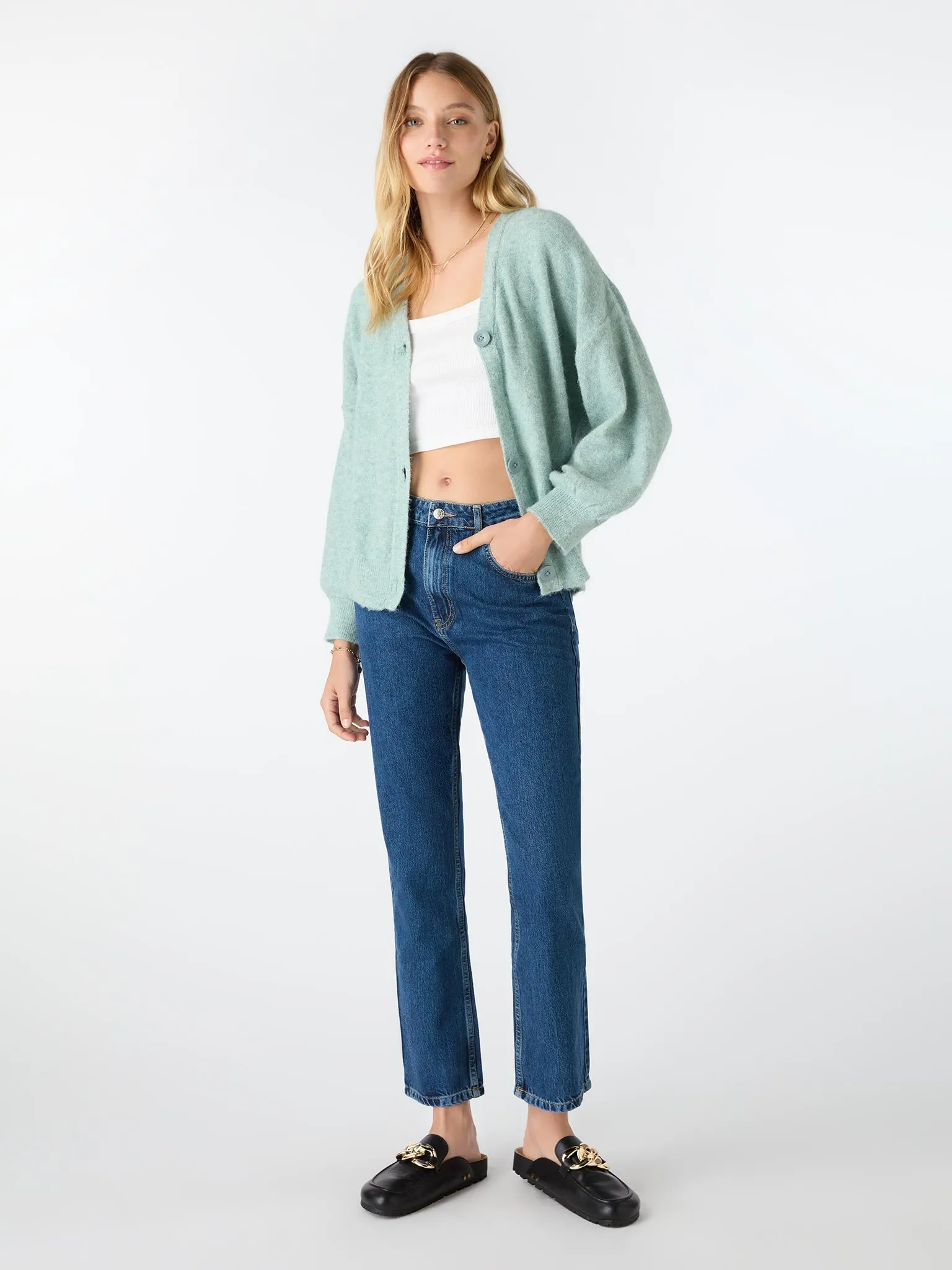 Honor Cardigan in Aqua sold by Omnes product image thumbnail 4