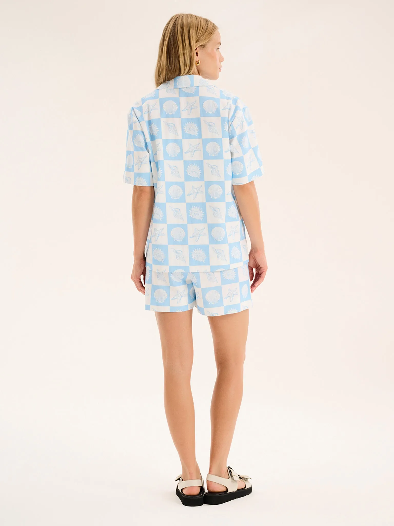 Oaklyn Shirt in Shell Checkerboard Print sold by Omnes product image thumbnail 3