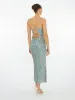 Riviera Midi Dress in Blue Leopard Print sold by Omnes