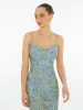 Riviera Midi Dress in Blue Leopard Print sold by Omnes