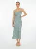 Riviera Midi Dress in Blue Leopard Print sold by Omnes