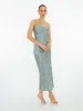 Riviera Midi Dress in Blue Leopard Print sold by Omnes