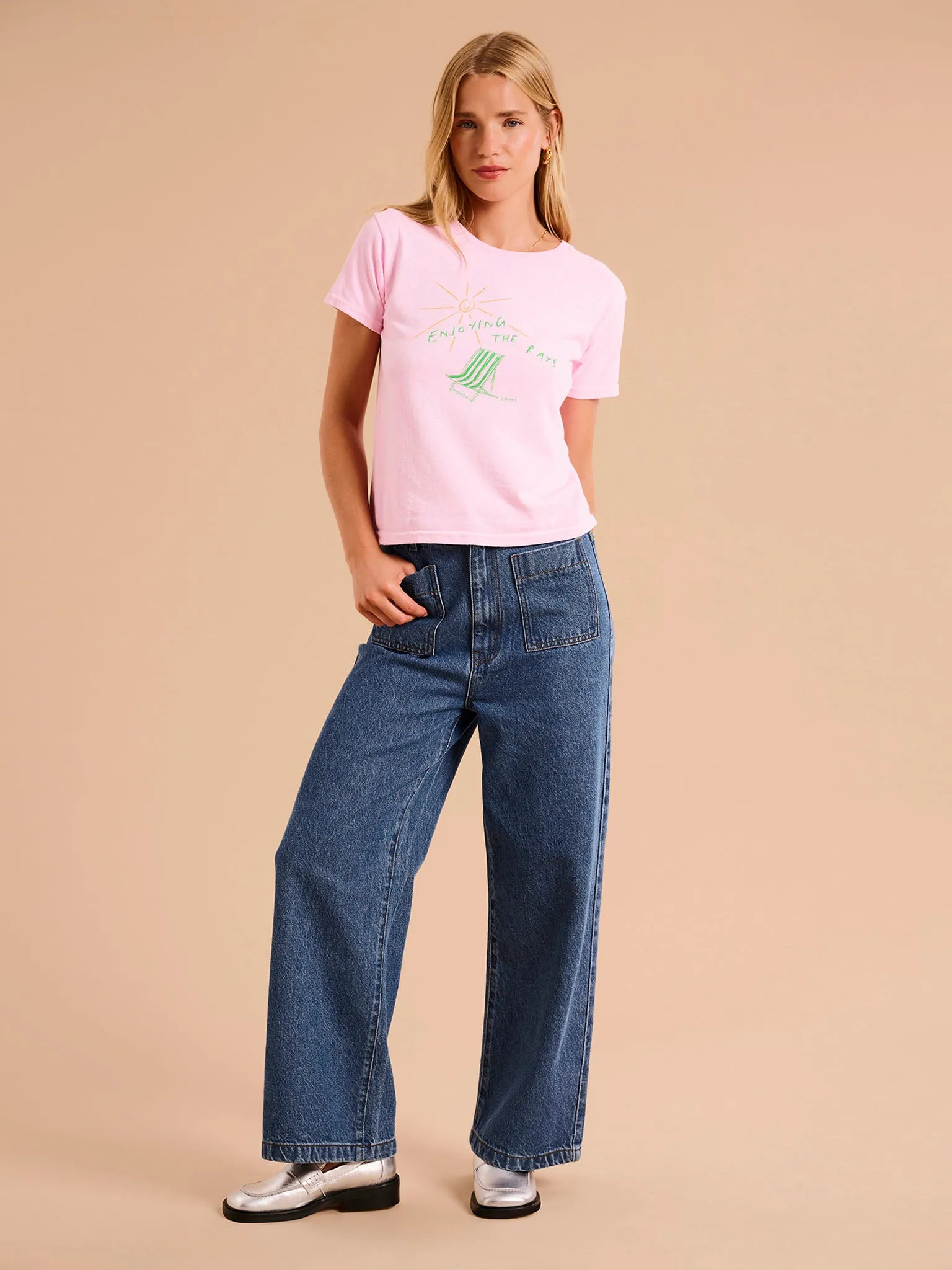 Orielle Cropped Jean in Mid Wash sold by Omnes product image thumbnail 2