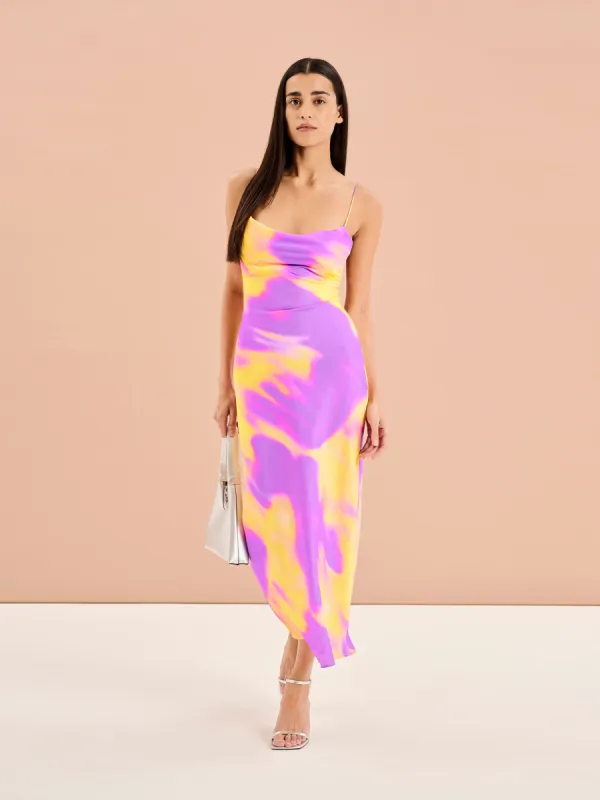 Riviera Dress in Abstract Fluro Print sold by Omnes