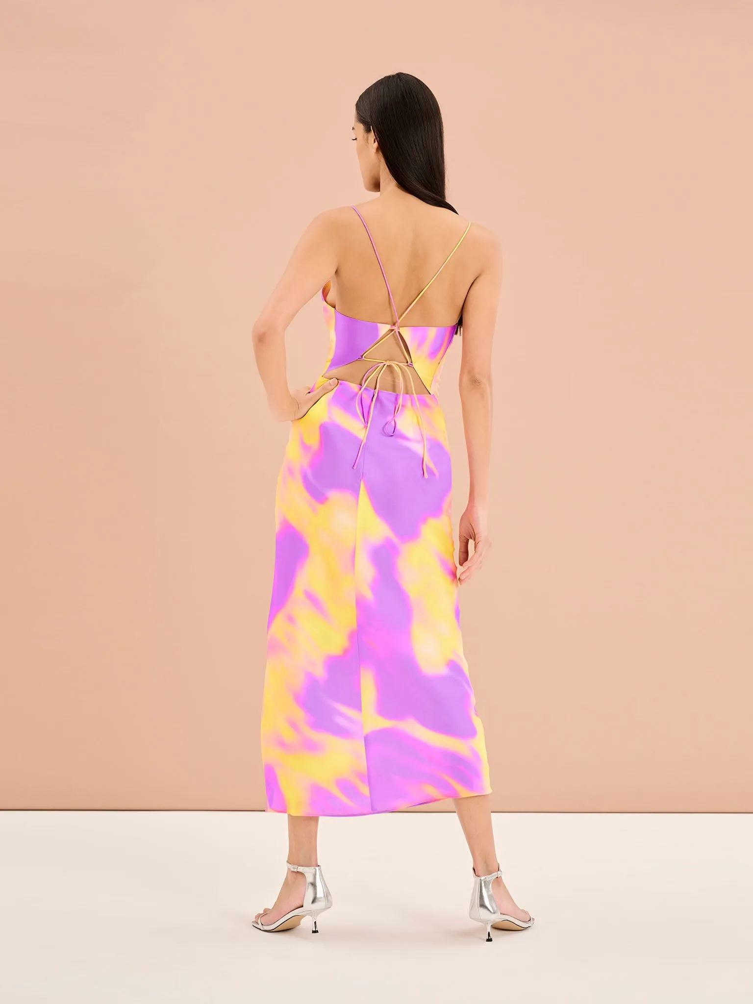 Riviera Dress in Abstract Fluro Print sold by Omnes product image thumbnail 3