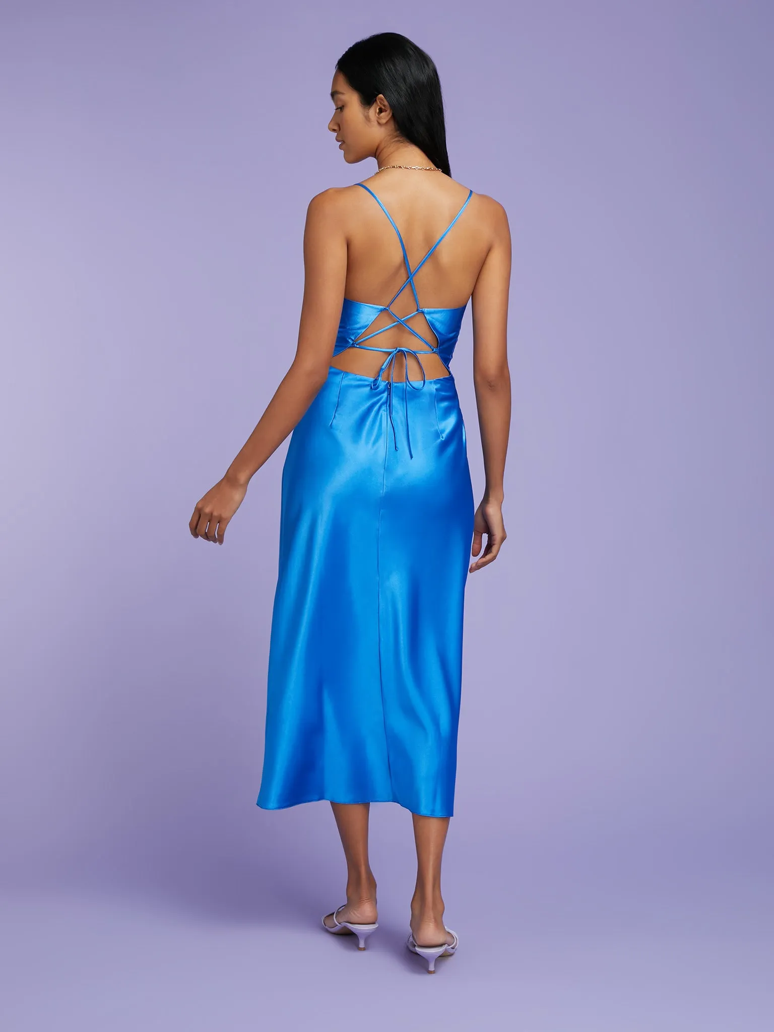 Riviera Midi Dress in Topaz Blue sold by Omnes product image thumbnail 3