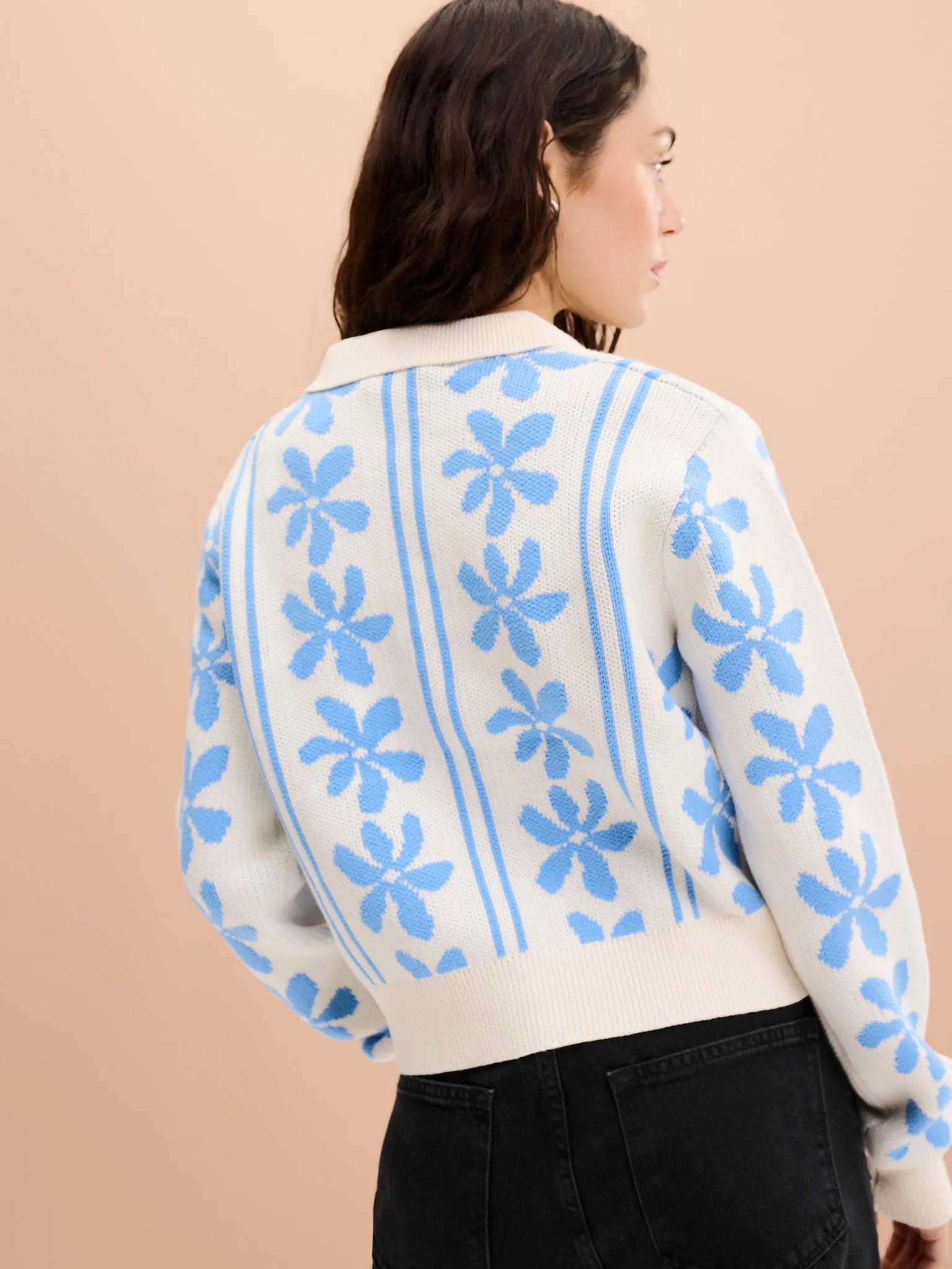 Loren Jumper in Blue and Cream sold by Omnes product image thumbnail 4