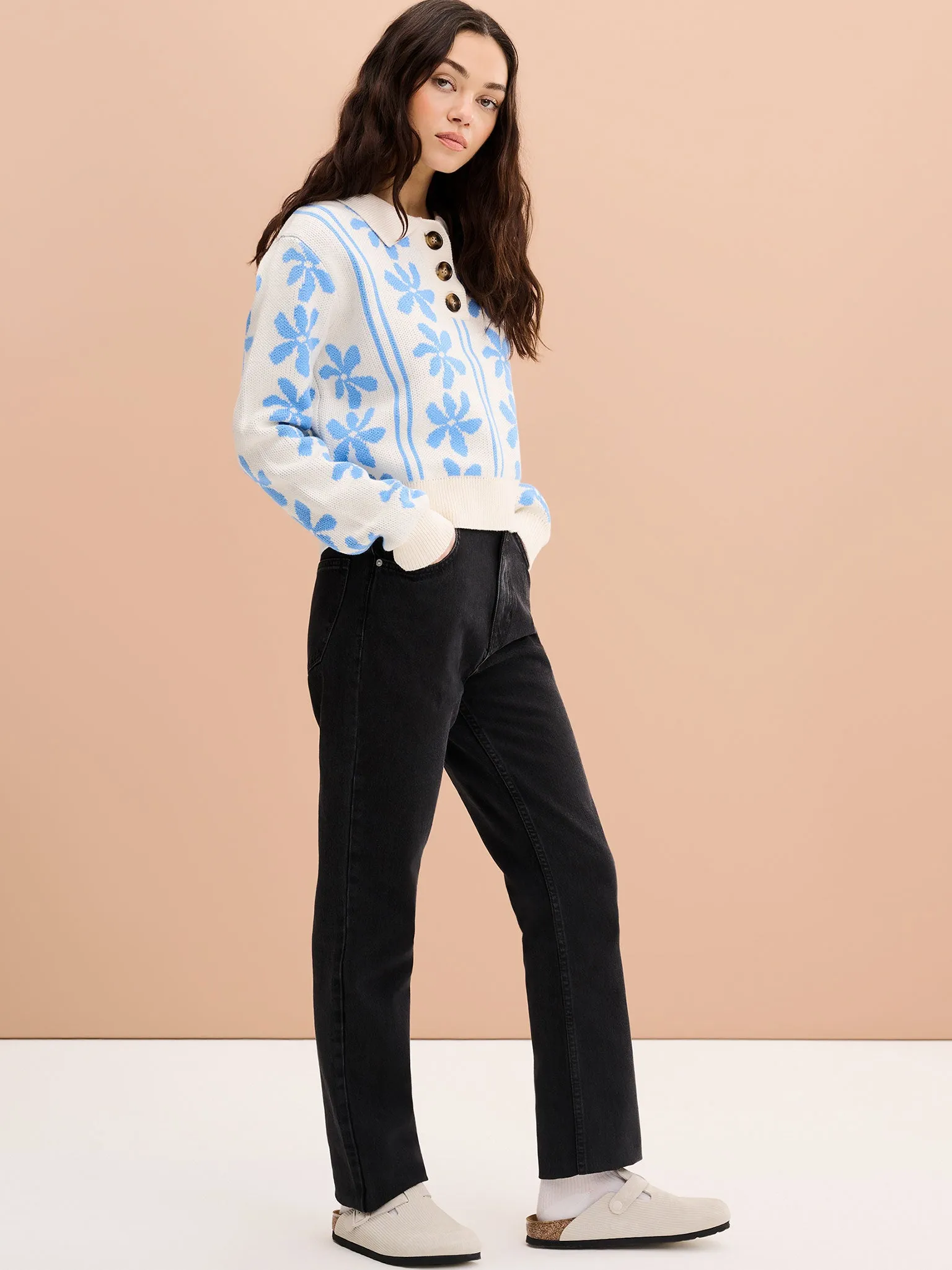 Loren Jumper in Blue and Cream sold by Omnes product image thumbnail 2