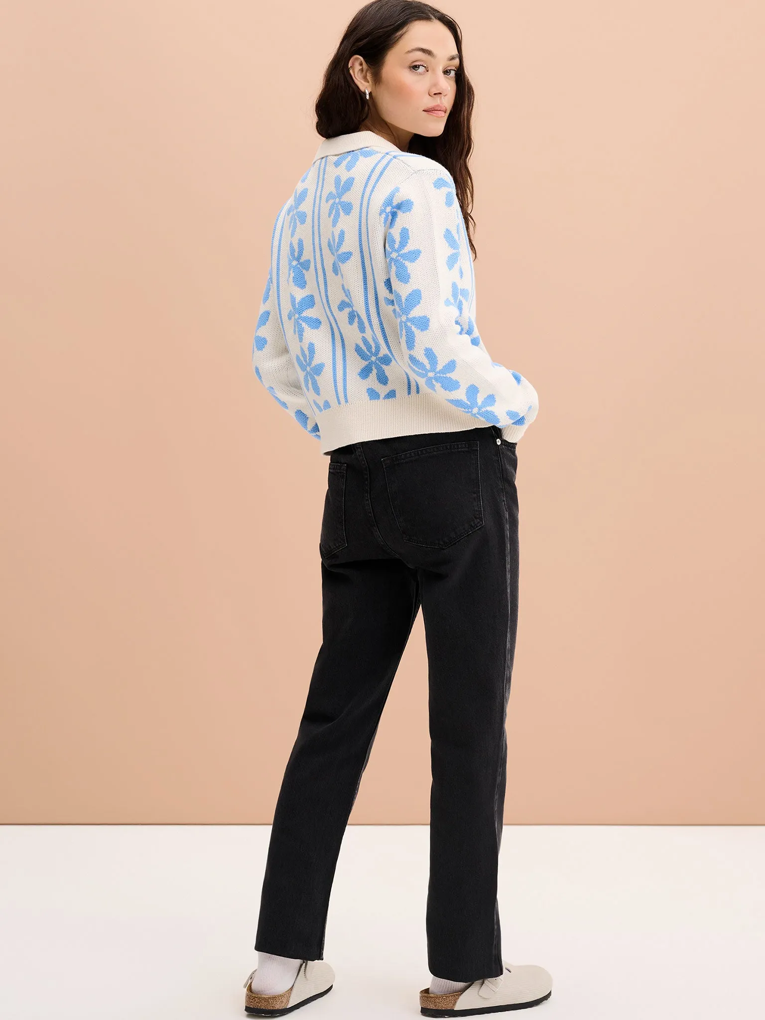 Loren Jumper in Blue and Cream sold by Omnes product image thumbnail 3