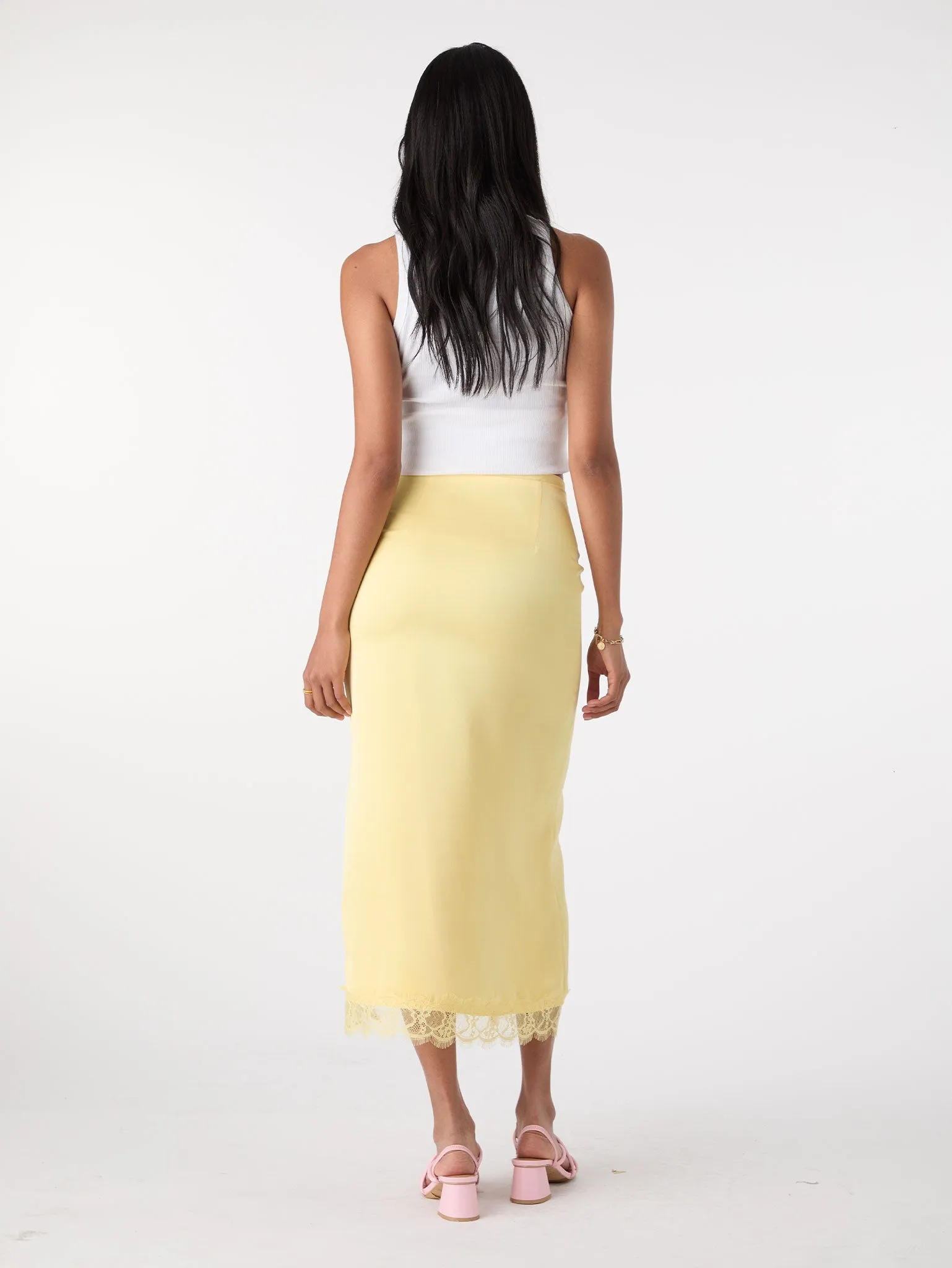Avari Lace Trim Skirt in Yellow sold by Omnes product image thumbnail 3