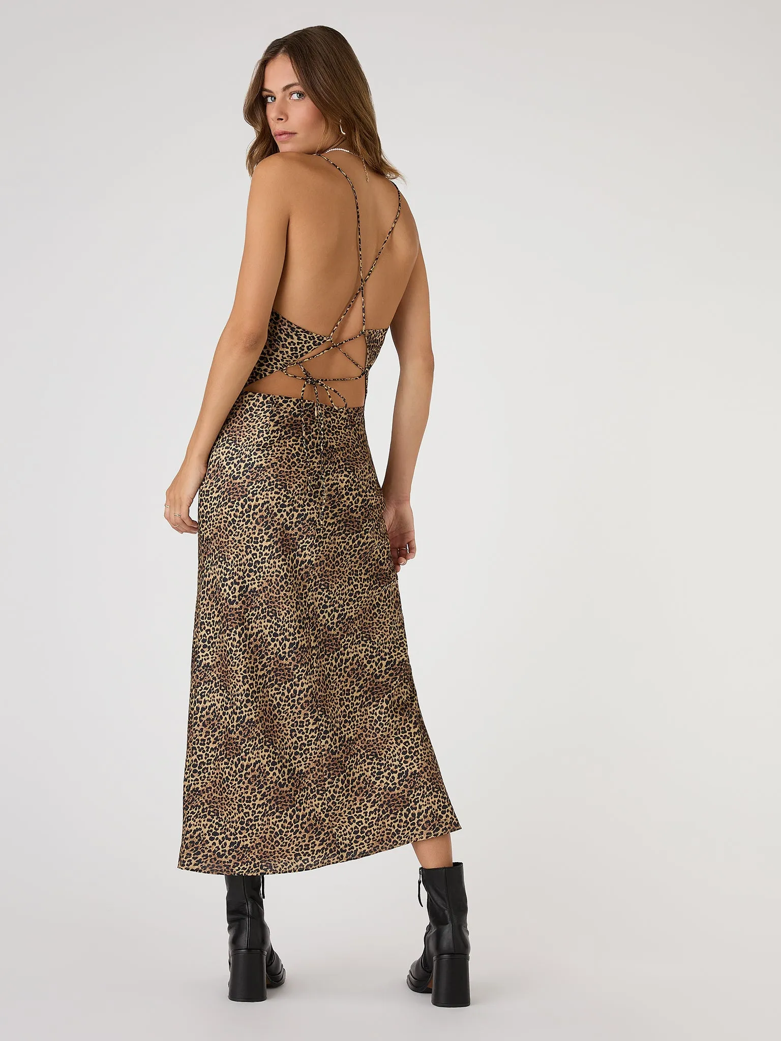 Riviera Midi Dress in Cheetah Print sold by Omnes product image thumbnail 3