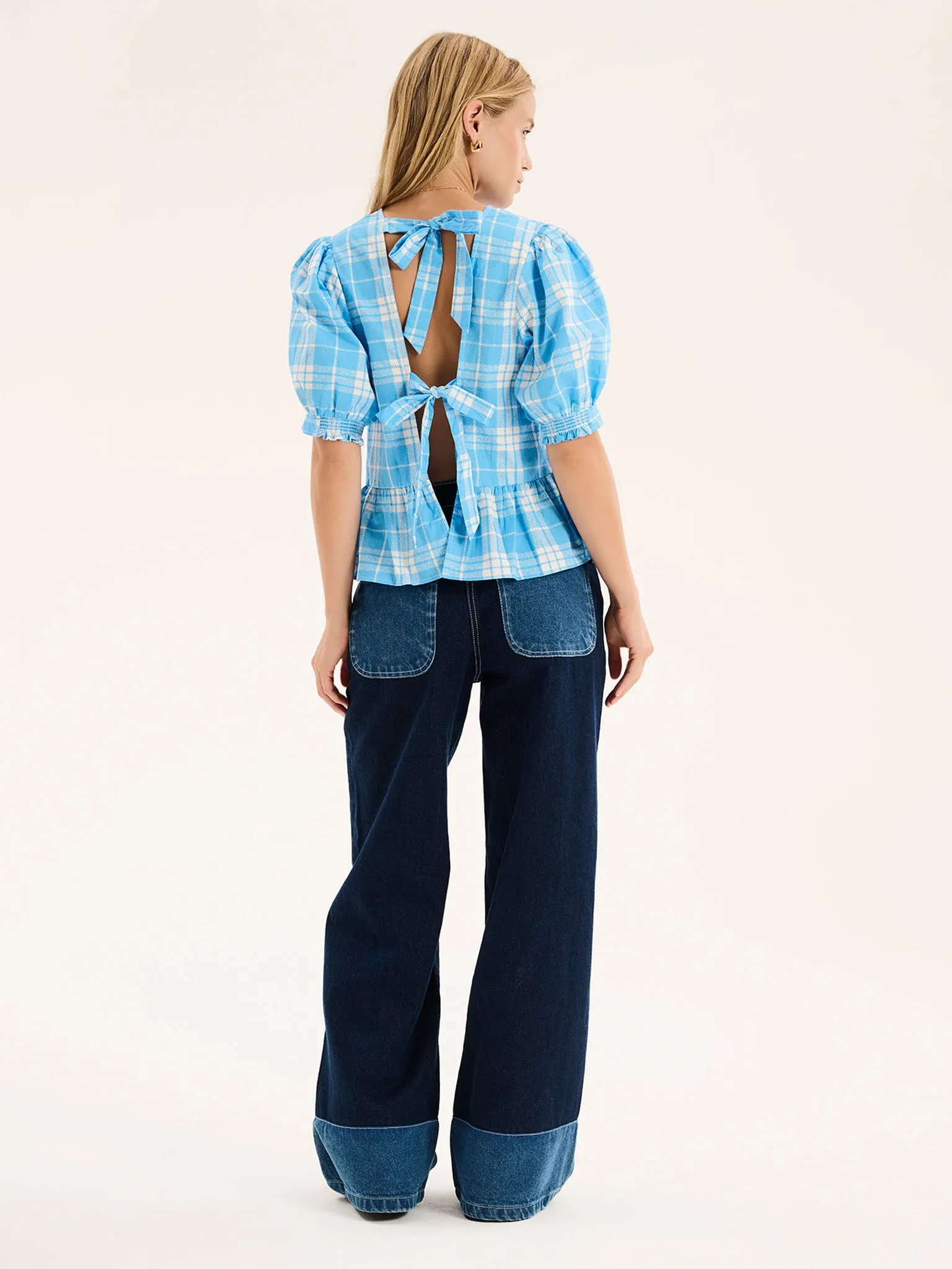 Ellie Frill Hem Puff Sleeve Printed Cotton Blouse sold by Omnes product image thumbnail 3