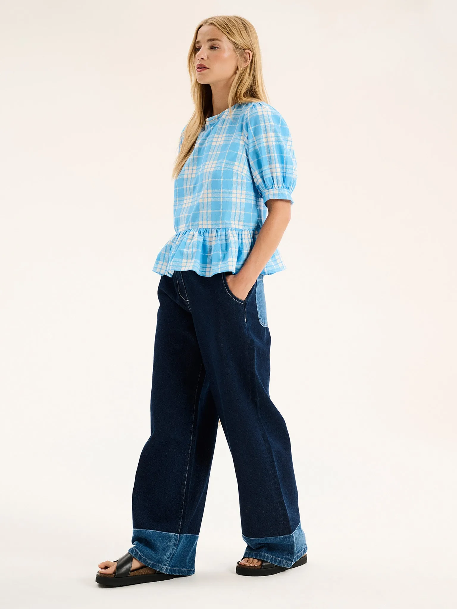 Ellie Frill Hem Puff Sleeve Printed Cotton Blouse sold by Omnes product image thumbnail 2