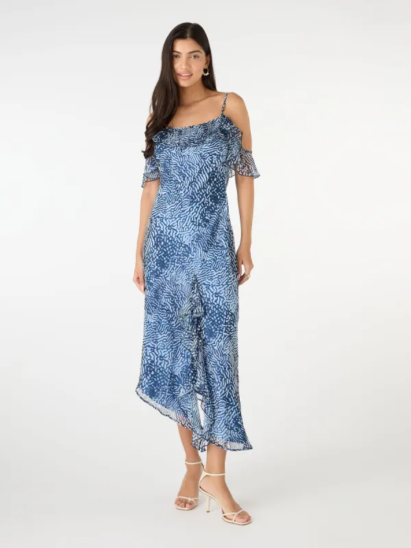 Aracelli Off Shoulder Maxi Dress in Blue sold by Omnes