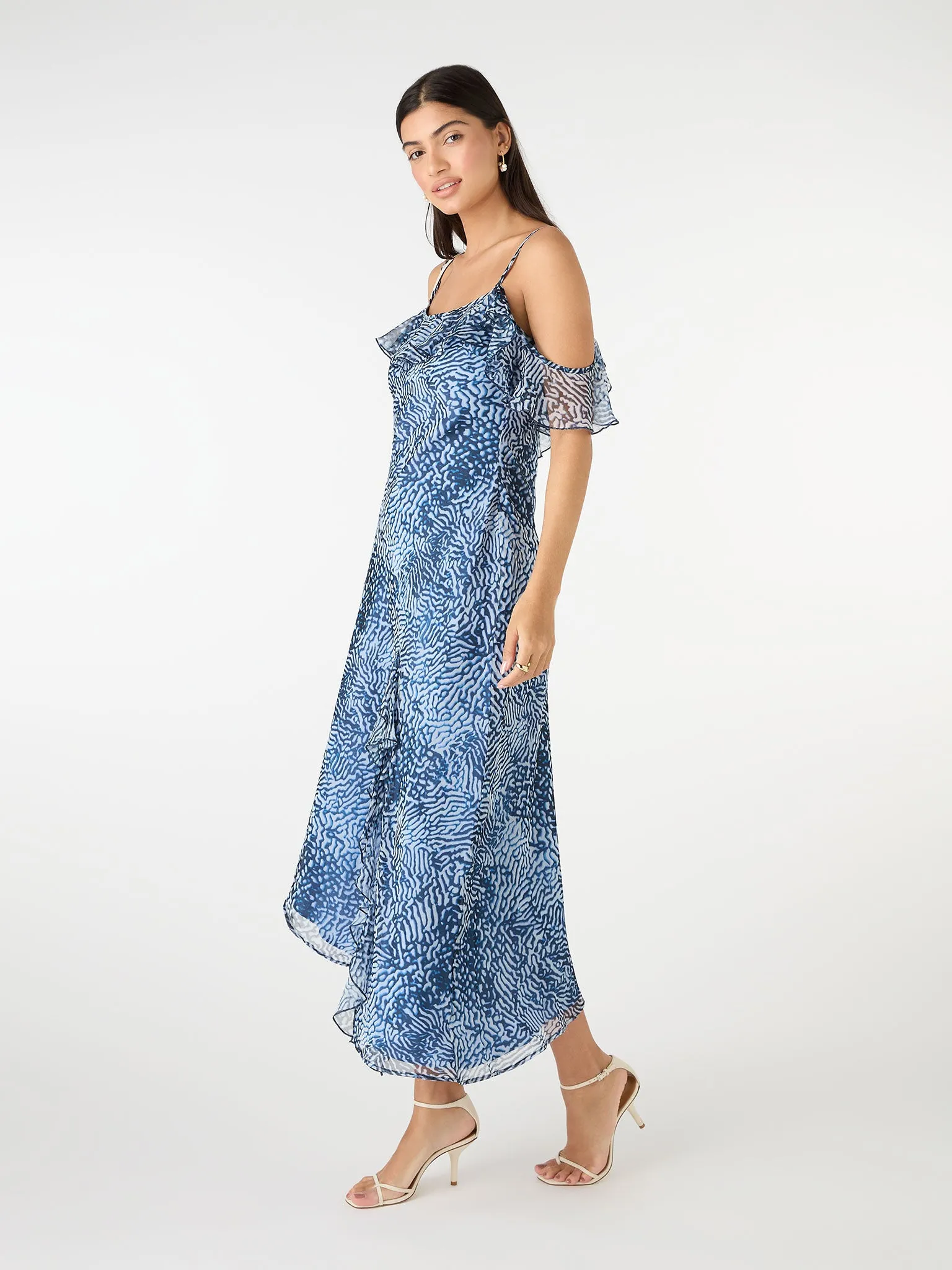 Aracelli Off Shoulder Maxi Dress in Blue sold by Omnes product image thumbnail 4