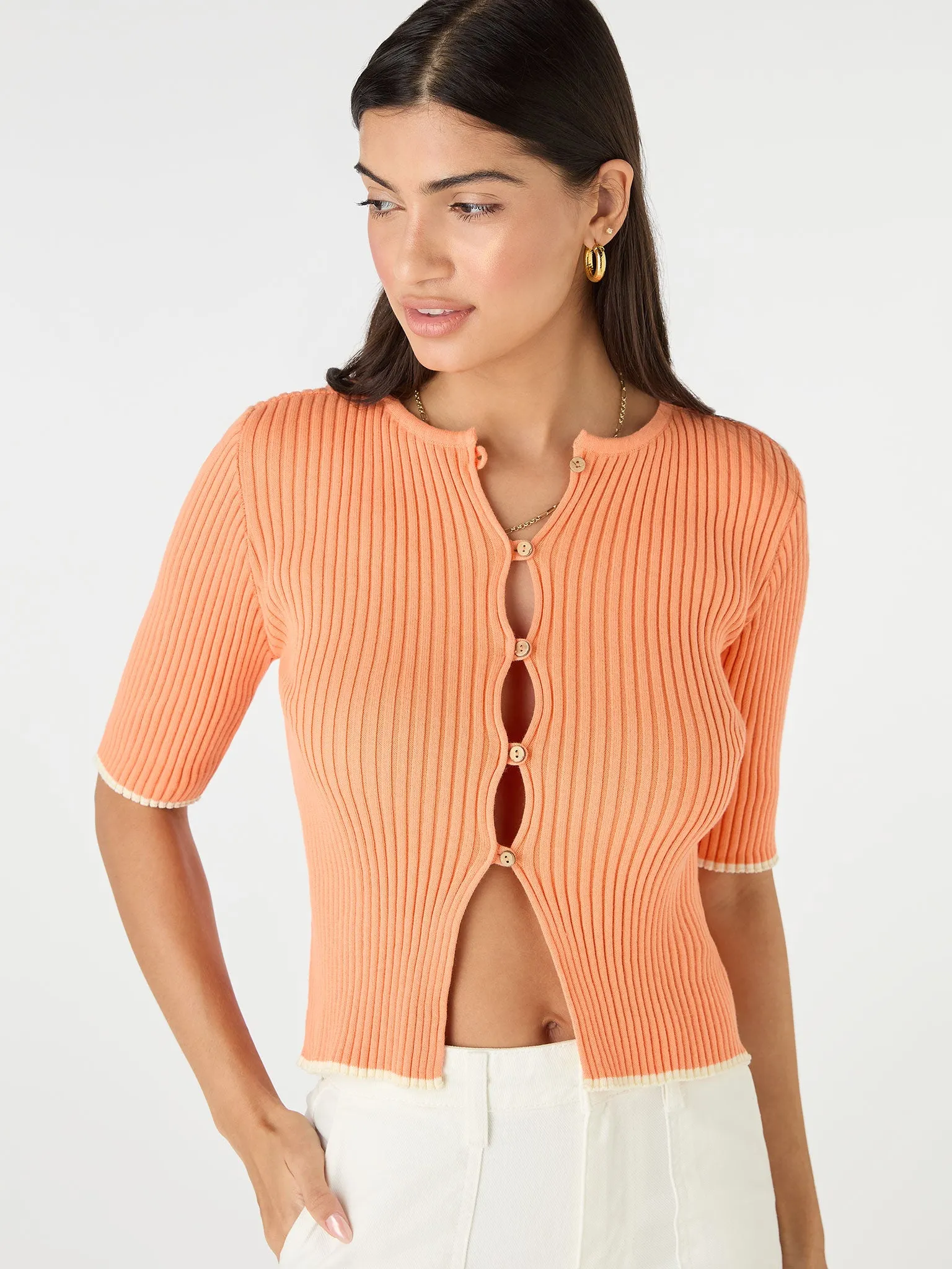 Ramona Cardigan in Coral sold by Omnes product image thumbnail 5