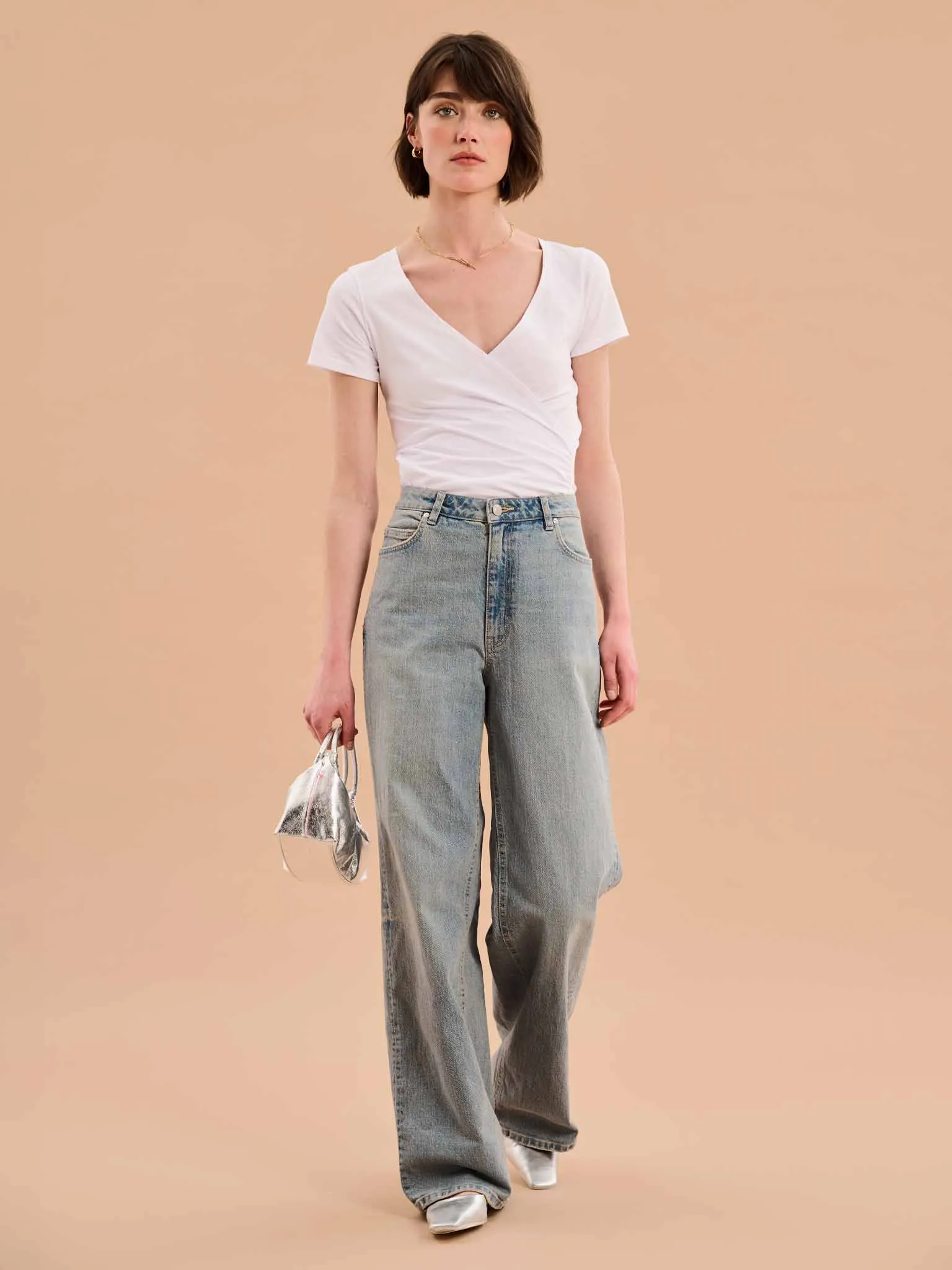 Hilary Jersey Top in White sold by Omnes product image thumbnail 5