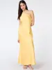Uma One Shoulder Dress in Lemon Yellow sold by Omnes