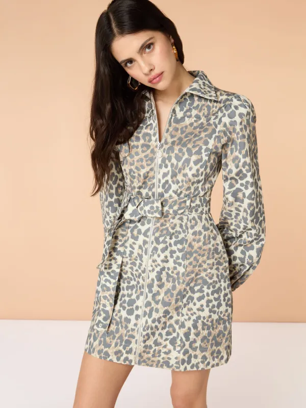 Shana Mini Dress in Cheetah Print sold by Omnes
