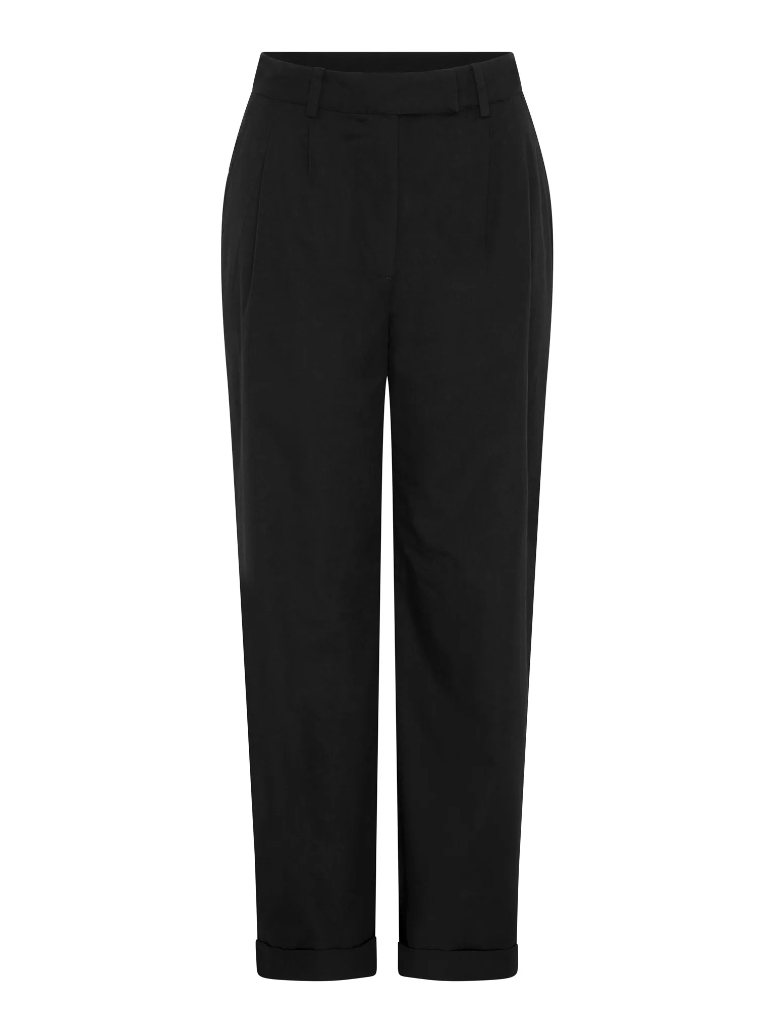 Candy Pleat Front Straight Leg Trouser in Black sold by Omnes product image thumbnail 4