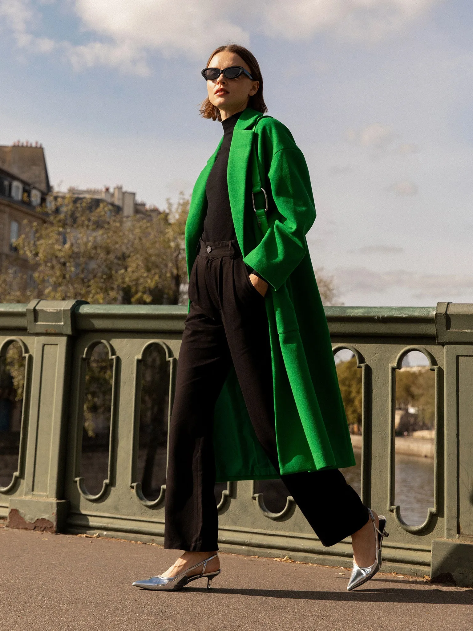 Leighton Coat in Green sold by Omnes
