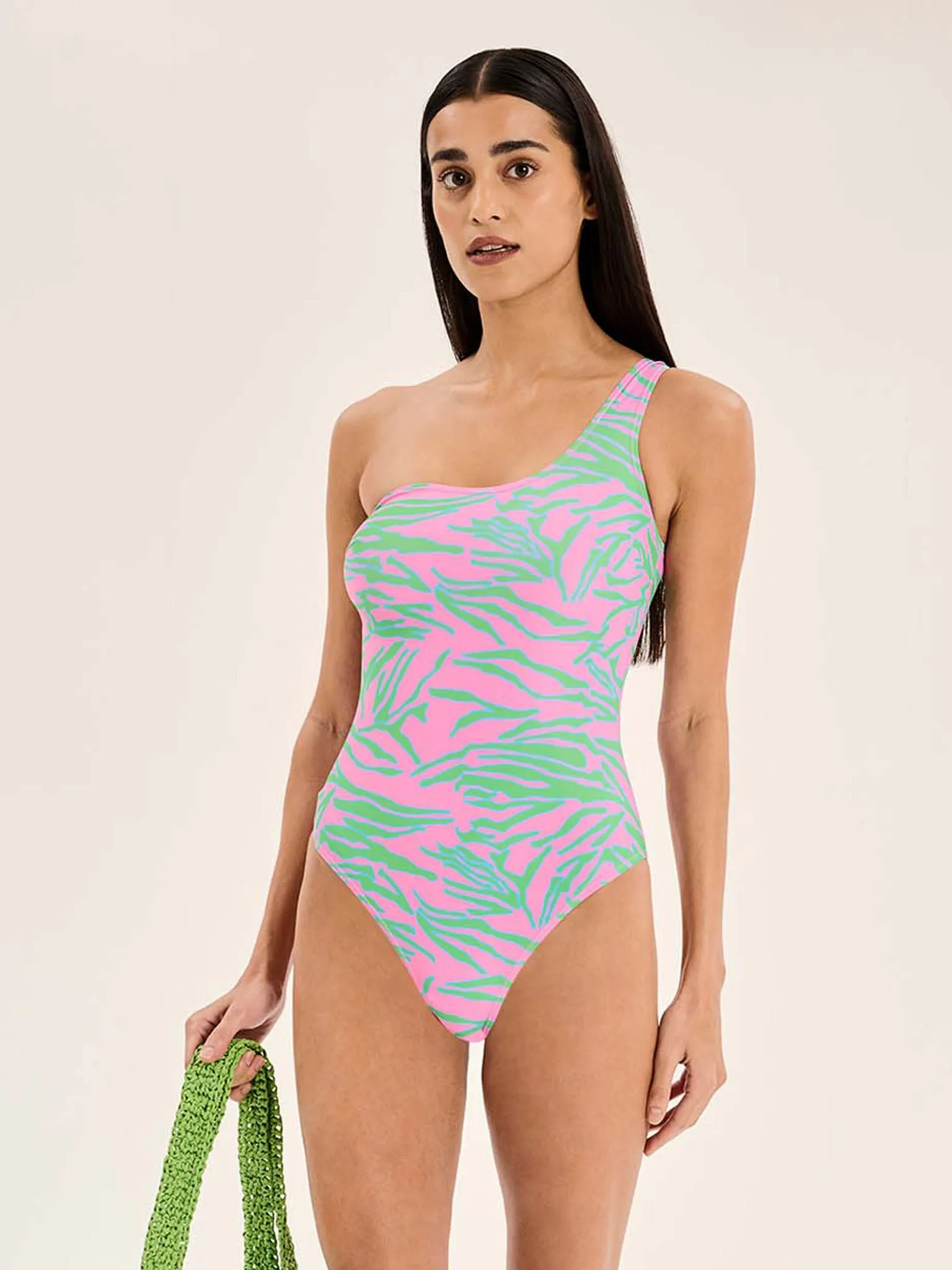 Limited Edition Zadie Tiger Print One Shoulder Swimsuit sold by Omnes product image thumbnail 2