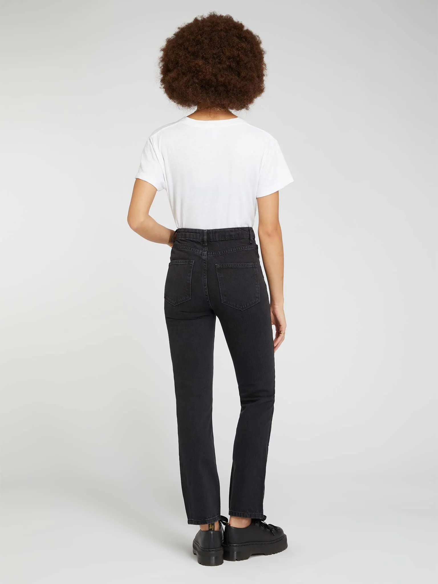 Marta High Rise Straight Jeans in Black sold by Omnes product image thumbnail 3