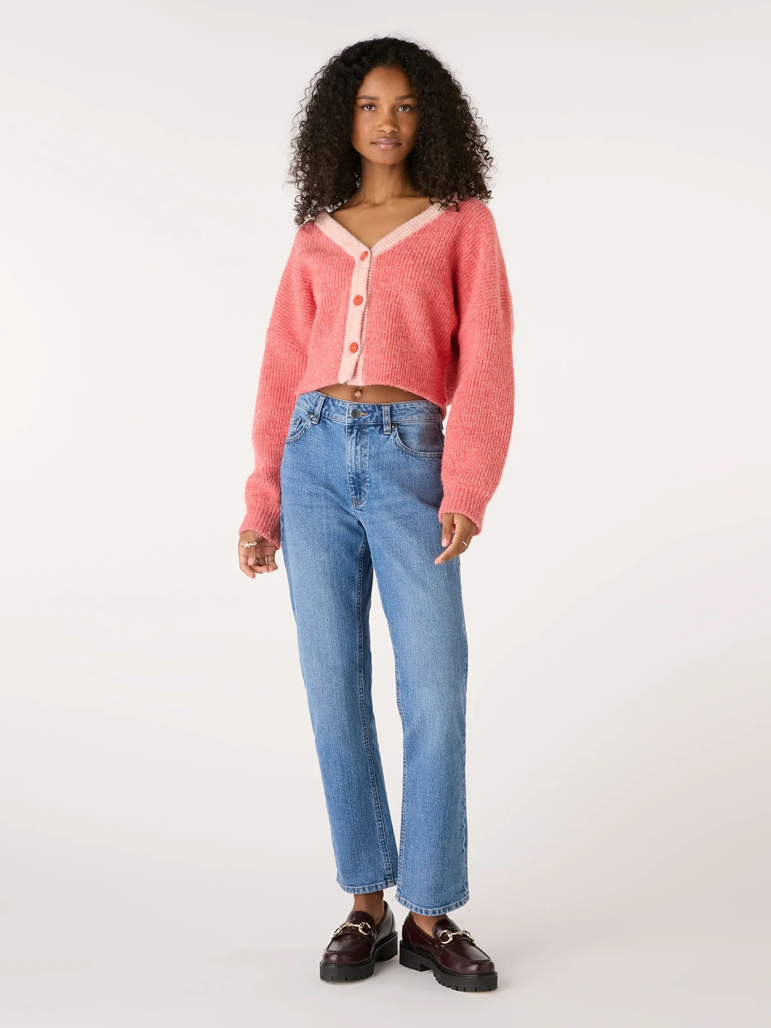 Hattie Colour Block Cardigan in Pink sold by Omnes