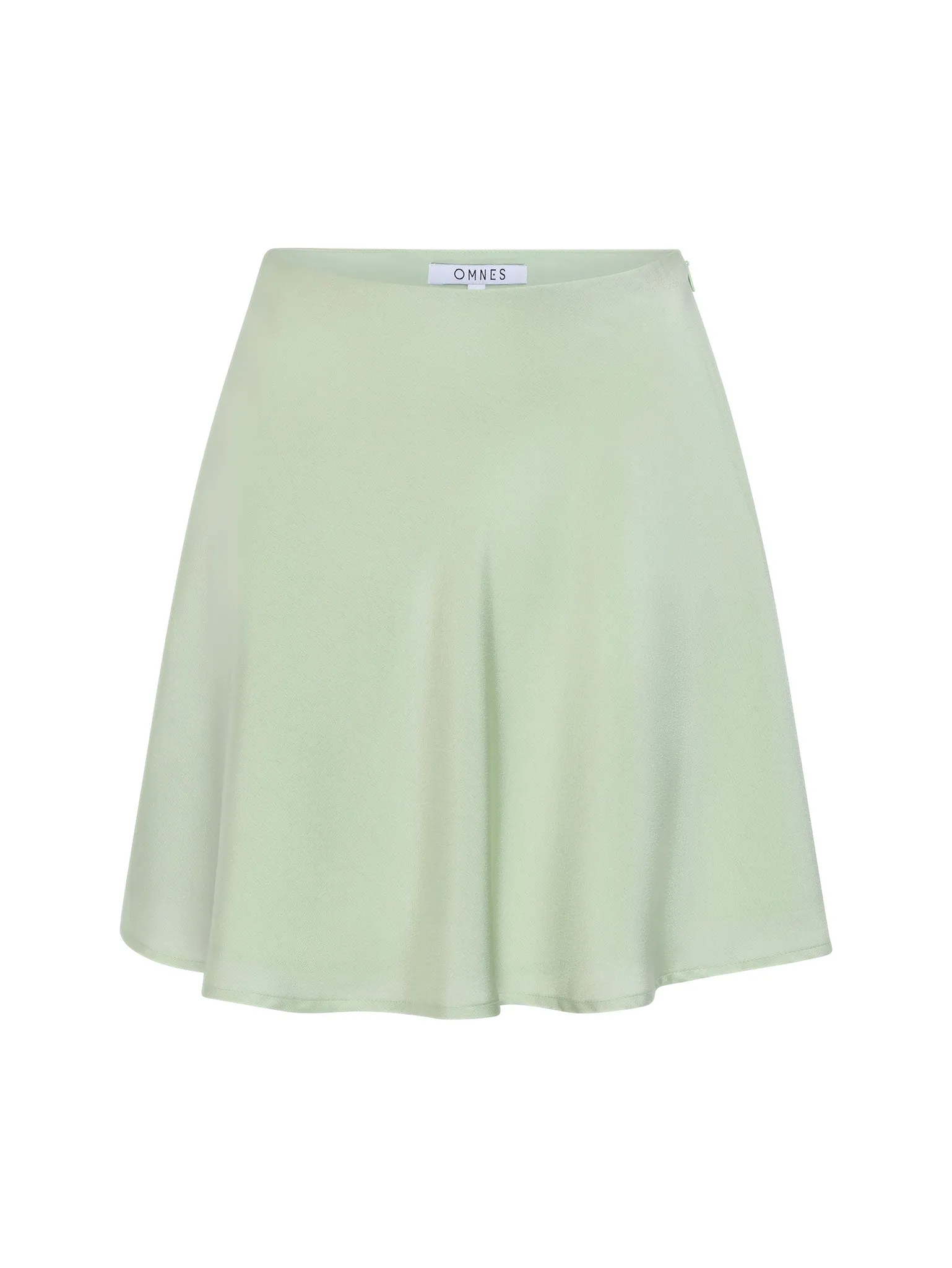 Jeanne Mini Satin Skirt in Green sold by Omnes product image thumbnail 4