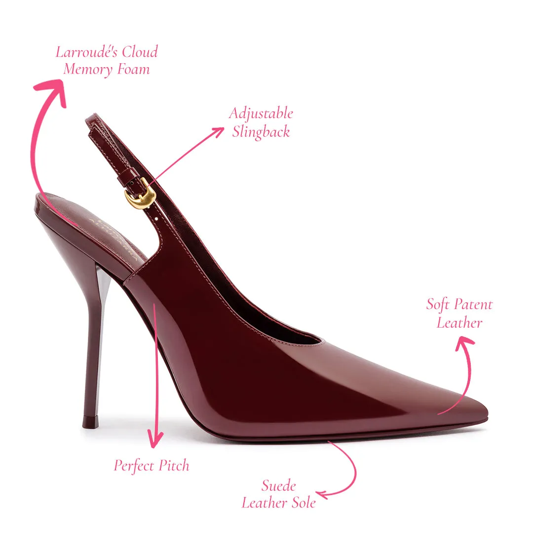 Larroudé x Altuzarra Pump In Burgundy Patent Leather sold by Larroude product image thumbnail 5