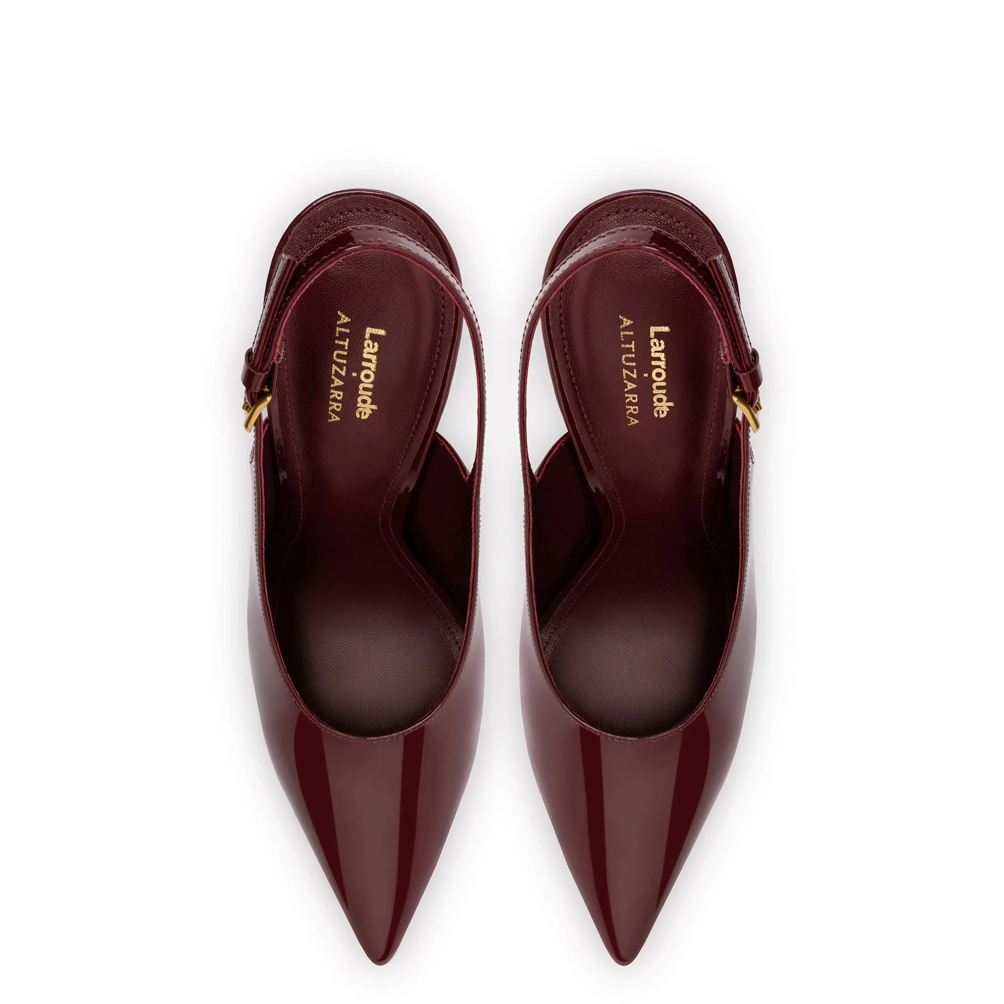 Larroudé x Altuzarra Pump In Burgundy Patent Leather sold by Larroude product image thumbnail 3