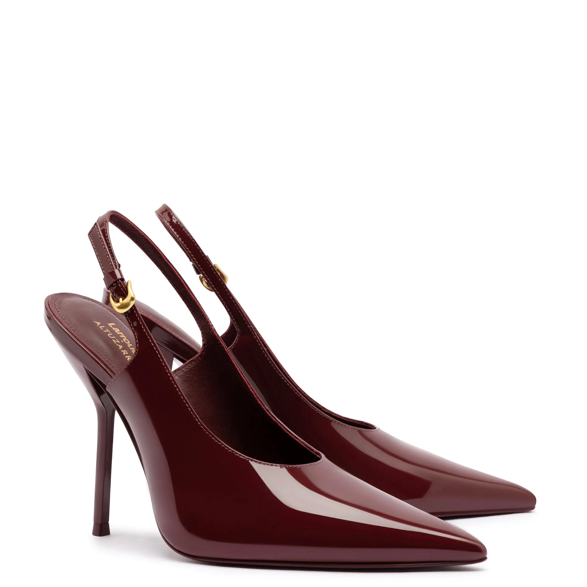Larroudé x Altuzarra Pump In Burgundy Patent Leather sold by Larroude product image thumbnail 2