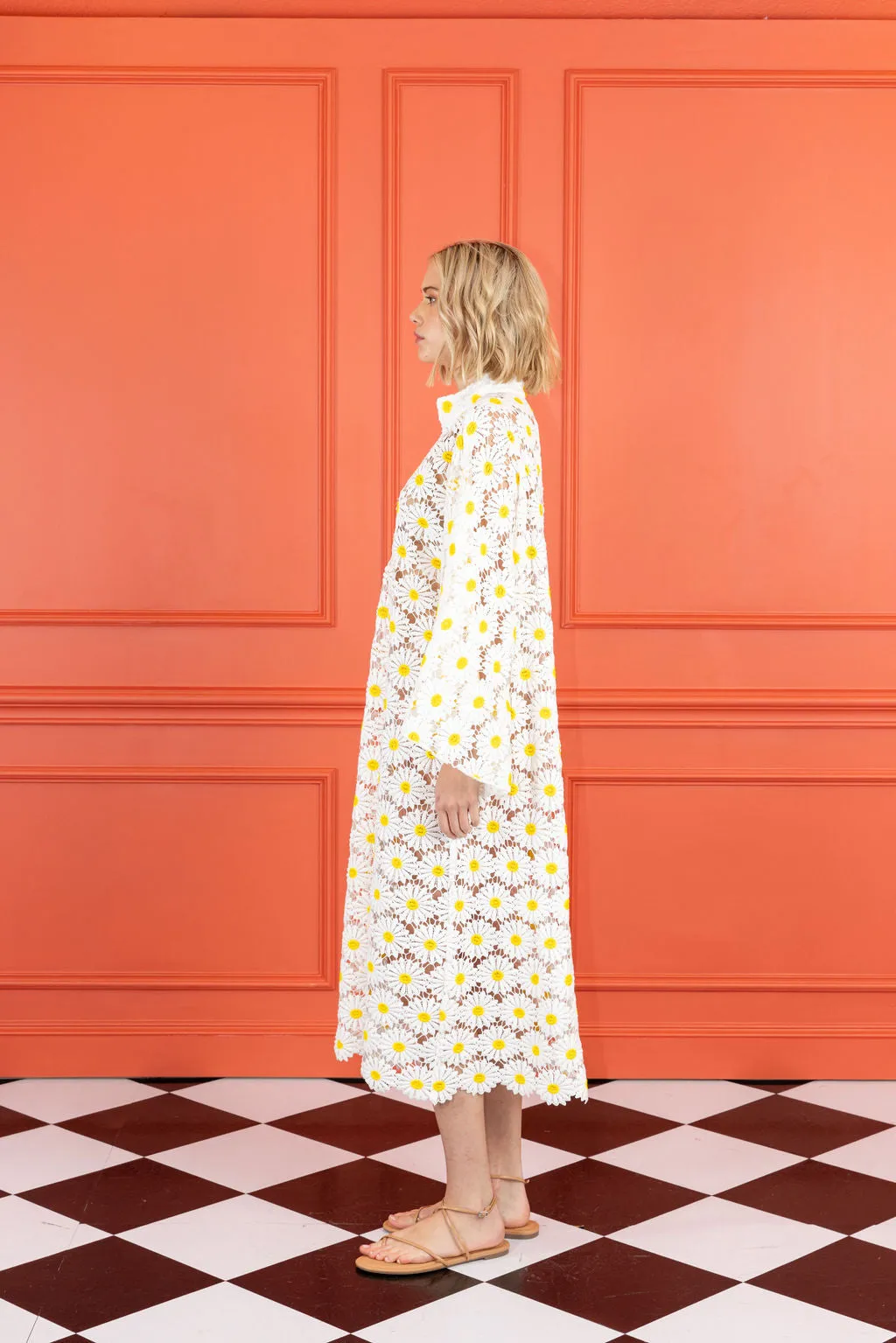 daisy lace maxi caftan sold by Larroude product image thumbnail 3