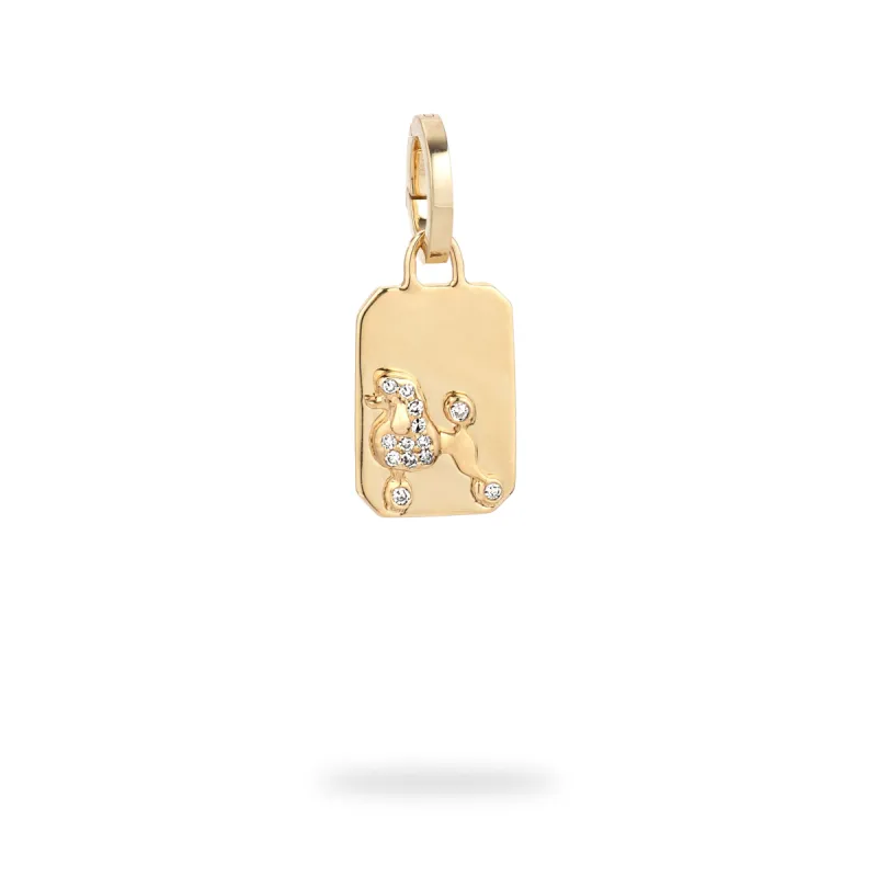 Pavé Diamond Poodle Hinged Charm sold by Larroude