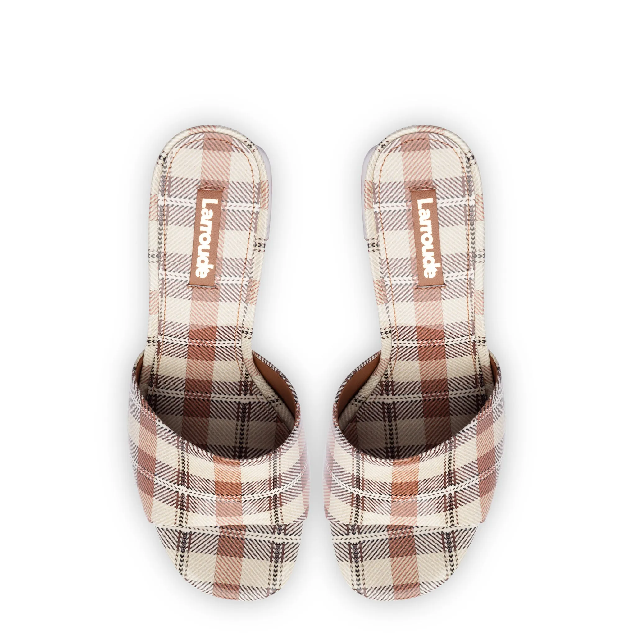 Dolly Mule In Caramel Plaid Patent Leather sold by Larroude product image thumbnail 3