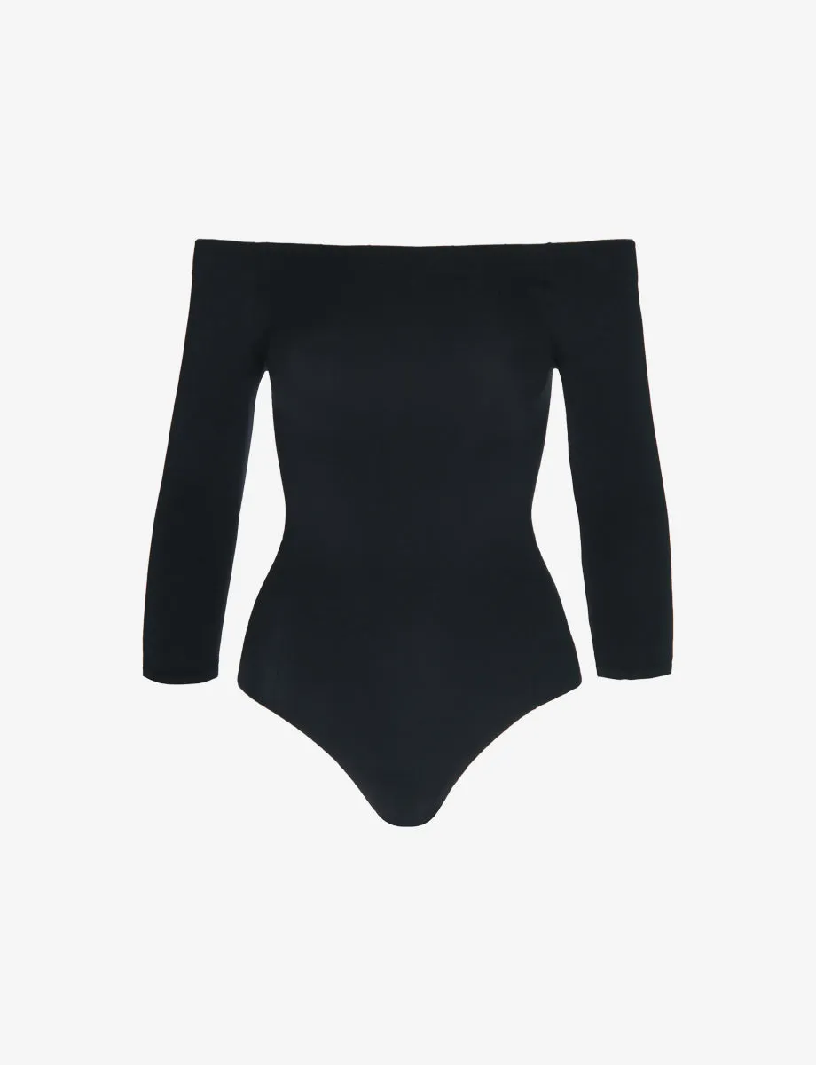 Ballet Off-Shoulder Bodysuit sold by Larroude