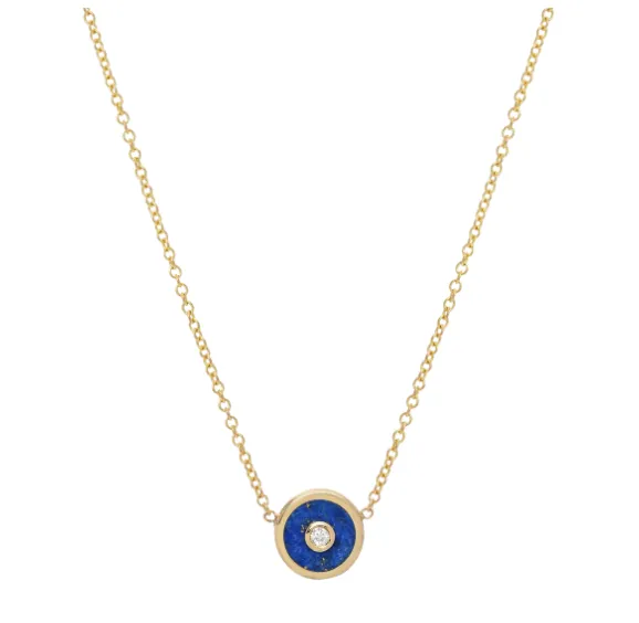 Mini Compass Pendant with Lapis sold by Larroude